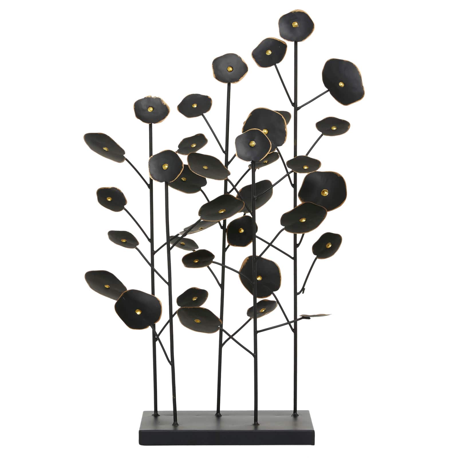 21&#x22; Black Metal Contemporary Nature Sculpture