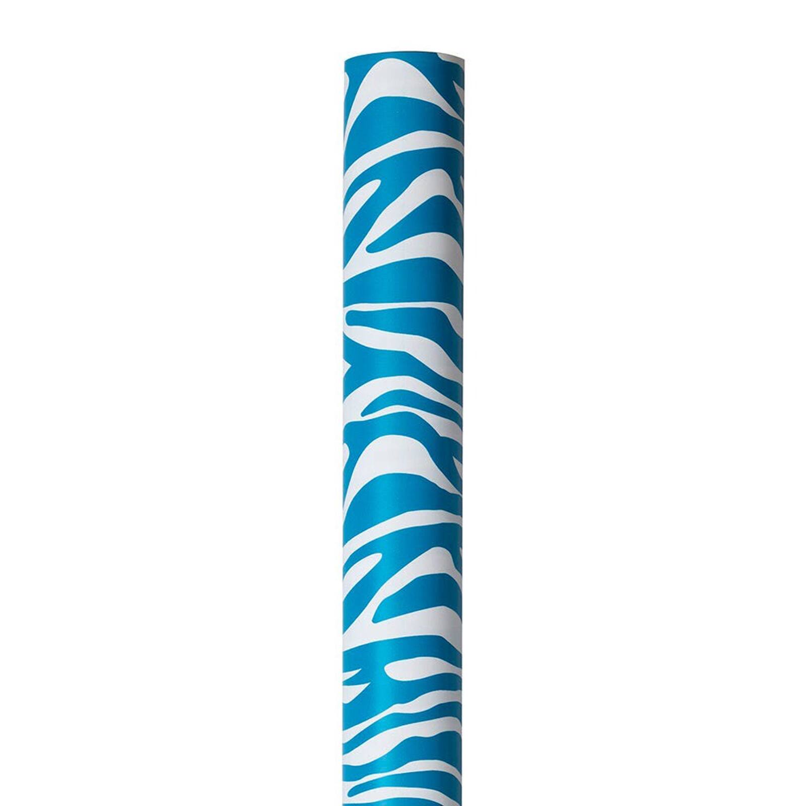 JAM Paper Safari Blue & White Zebra Gift Wrap, 2ct.