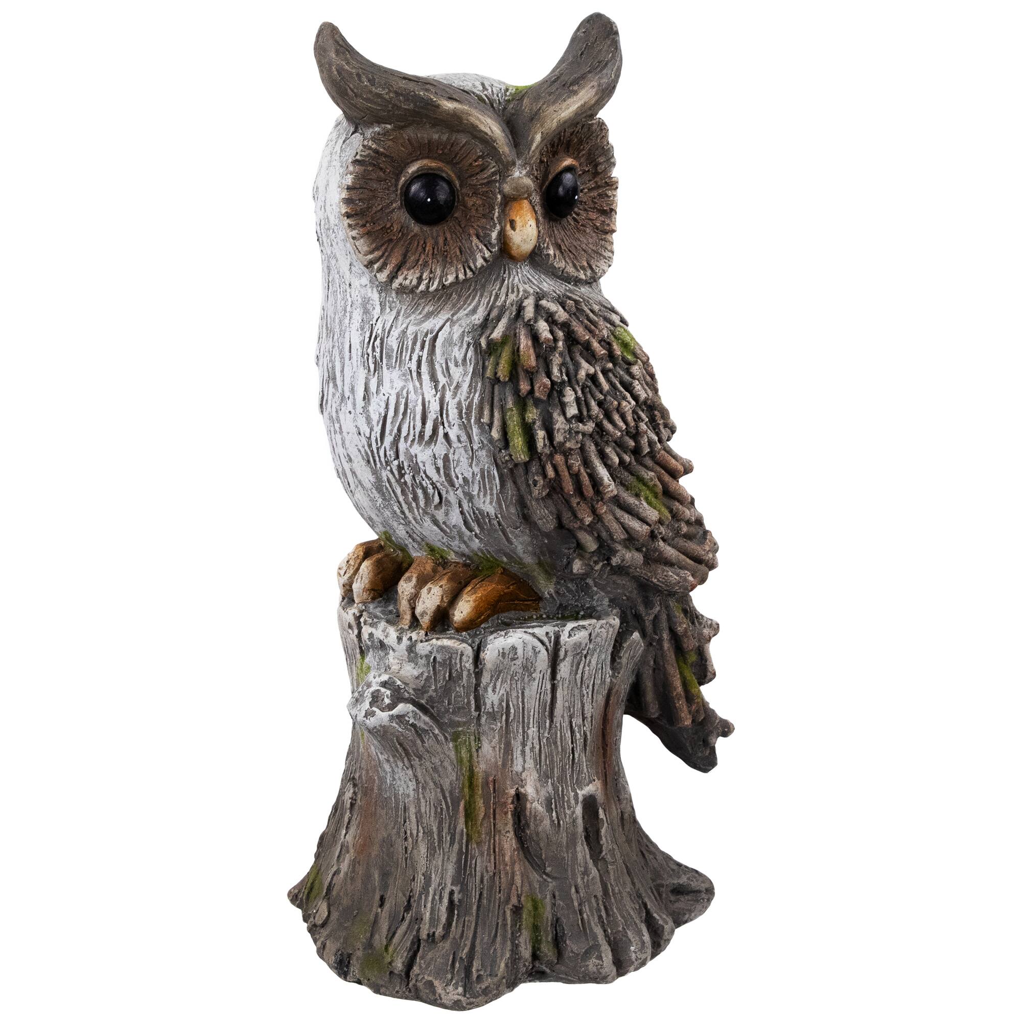 17.75&#x22; Perched Owl Outdoor Garden Statue