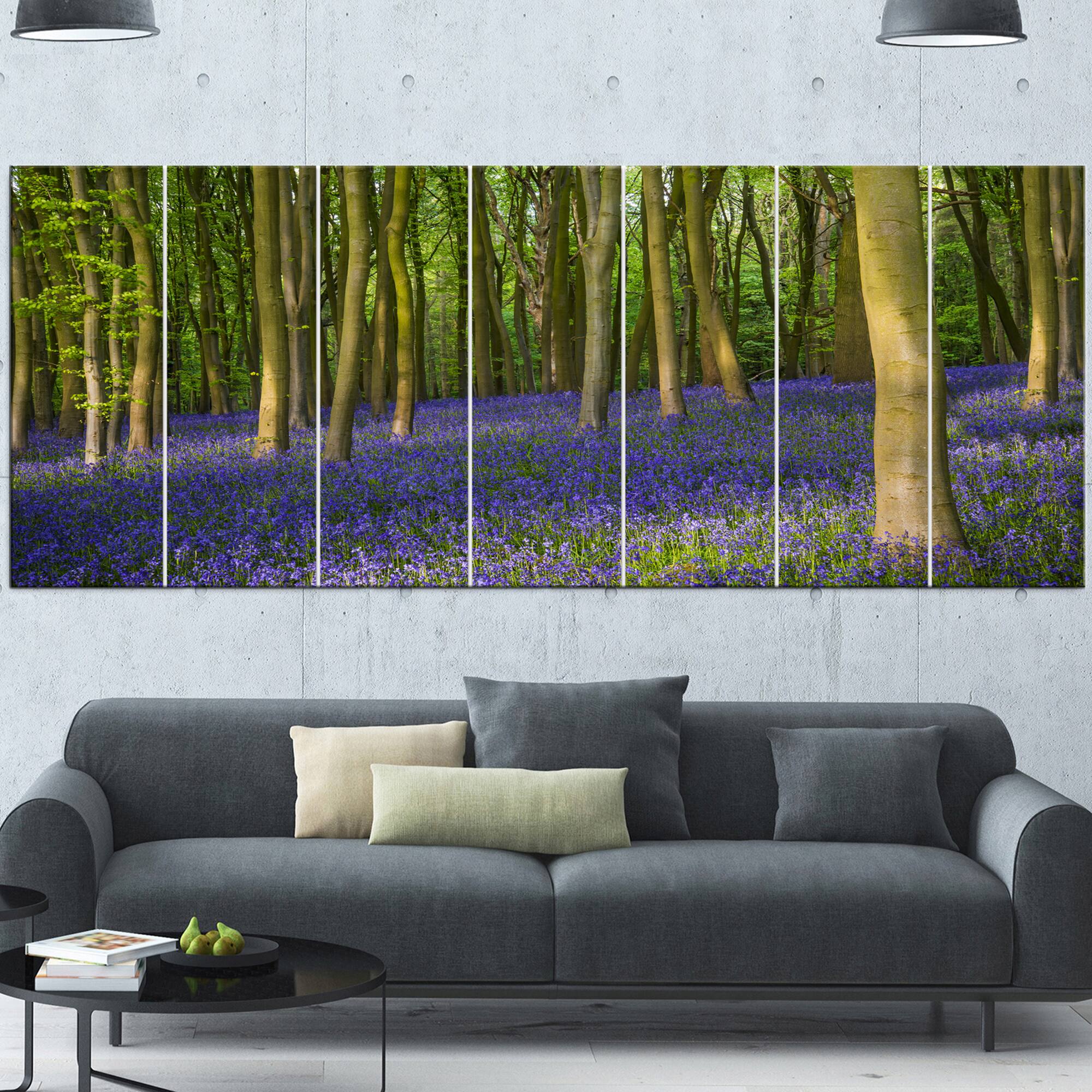 Designart - Bluebell Woods in Oxfordshire - Landscape Canvas Art Print