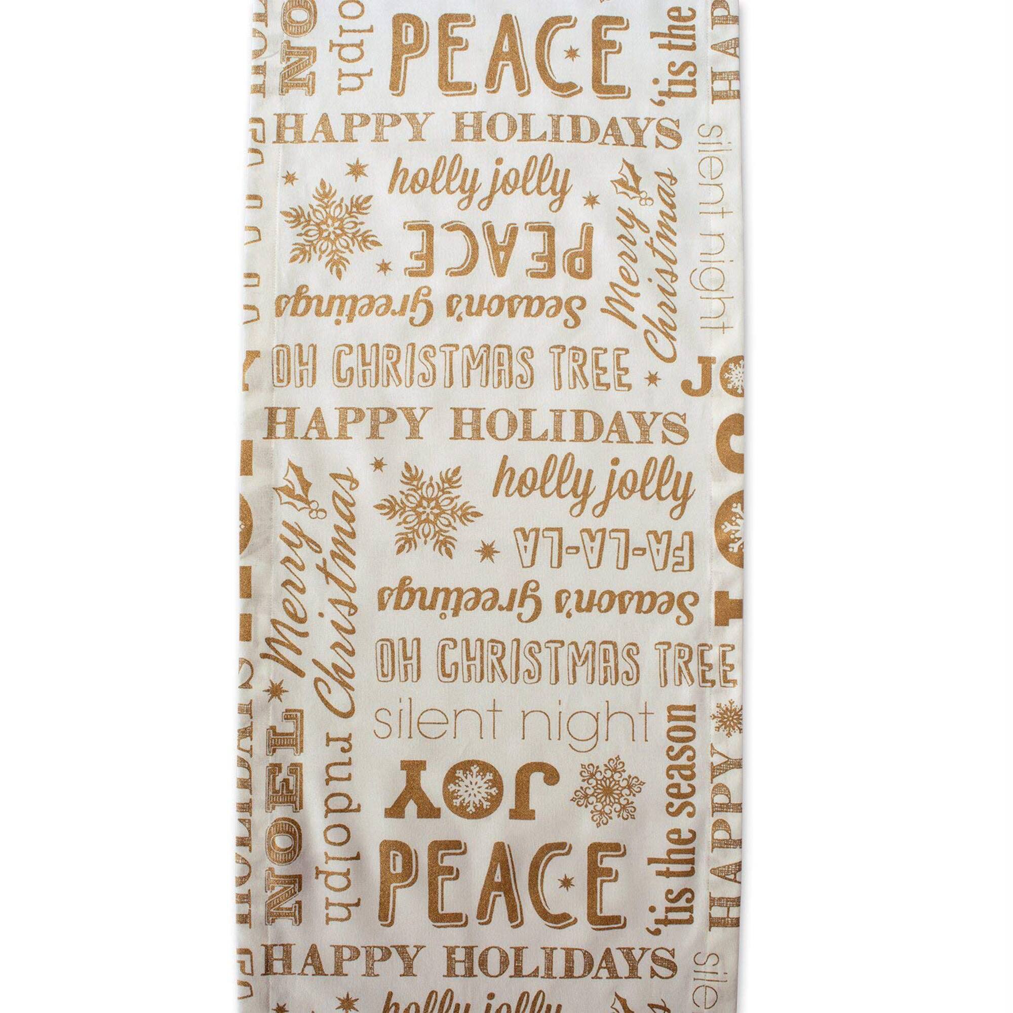 DII® 108" Gold Christmas Collage Table Runner