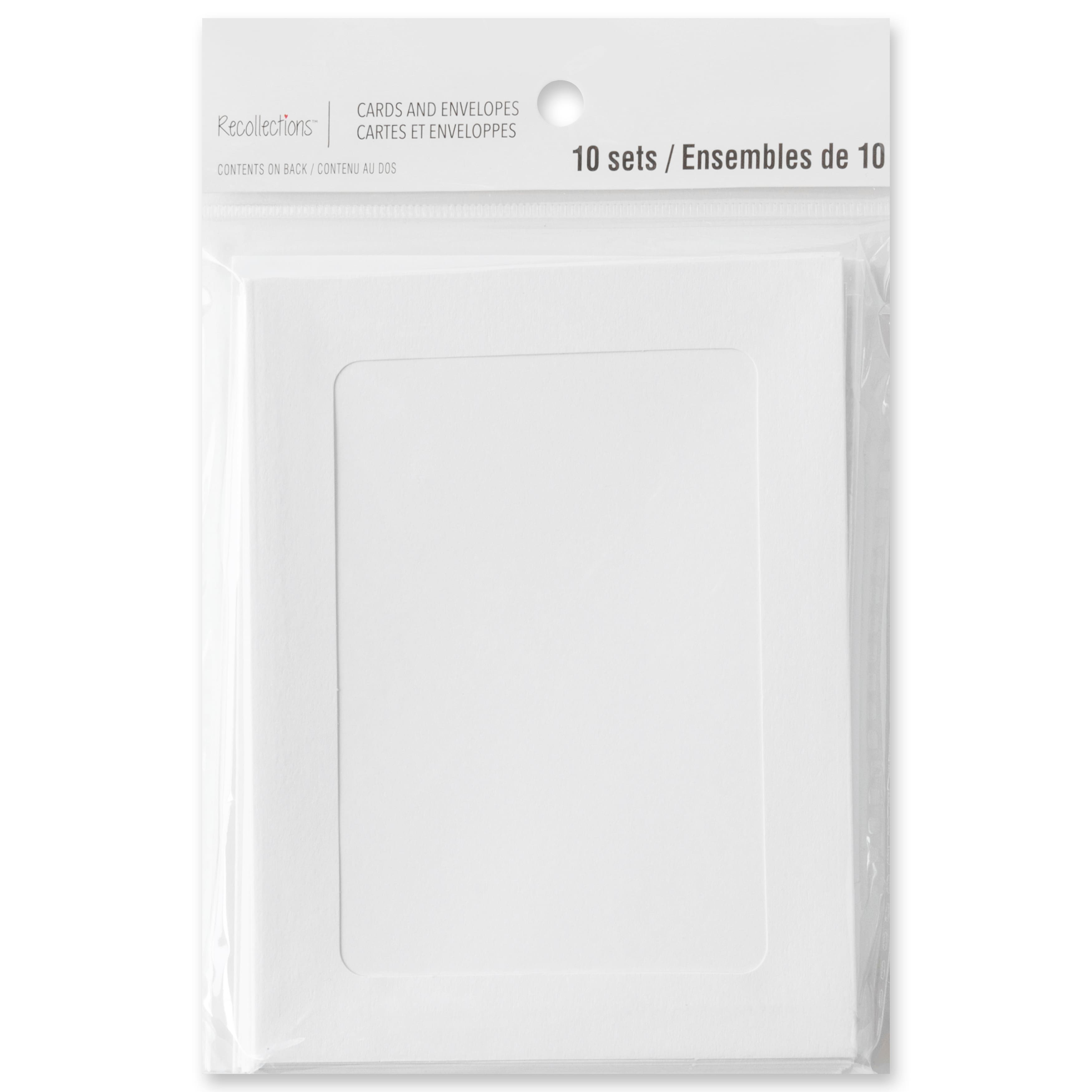 12 Packs: 10 ct. (120 total) 4.25" x 5.5" White Frame Cards & Envelopes by Recollections™
