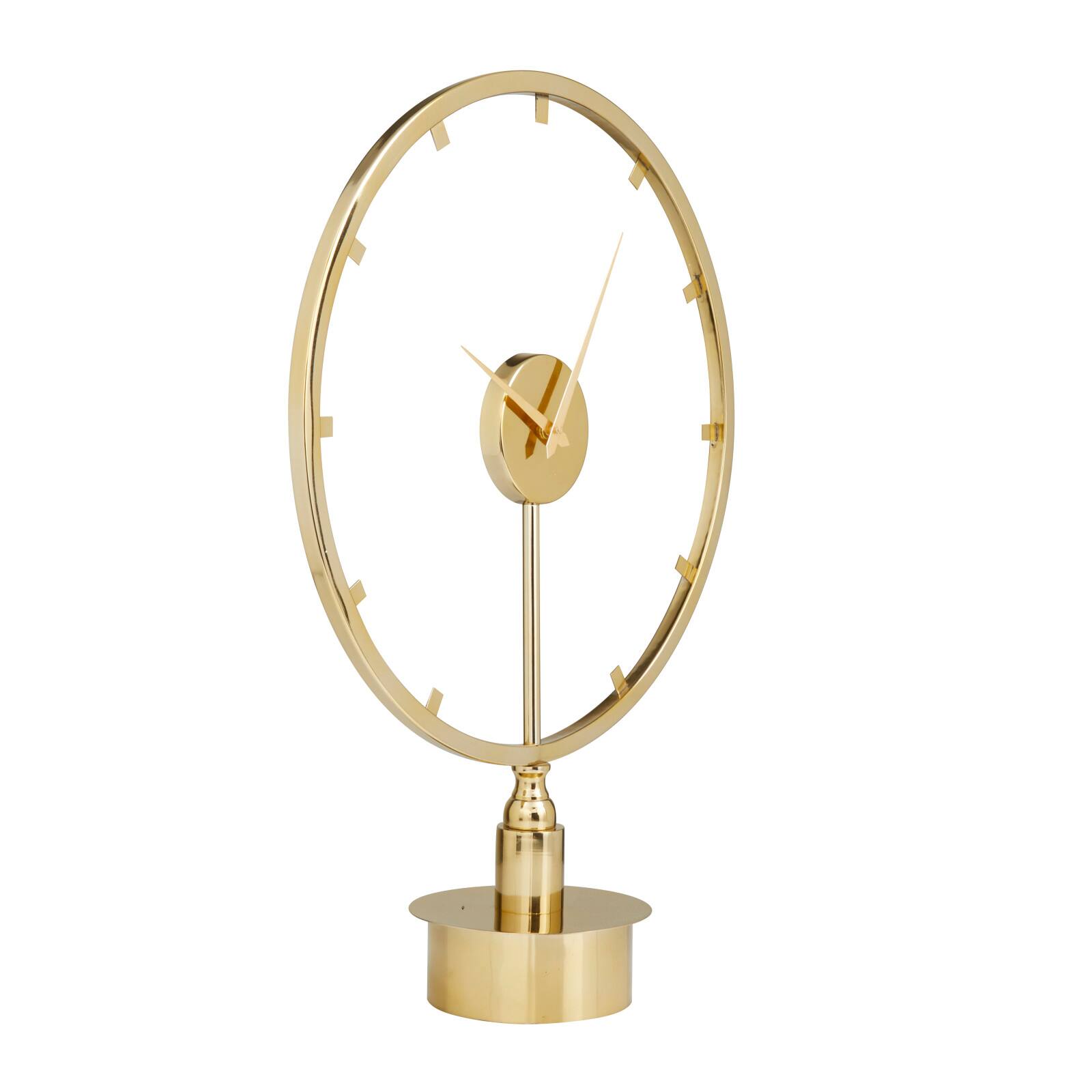 Gold Modern Abstract Clock, 19&#x22; x 7&#x22; x 25&#x22;