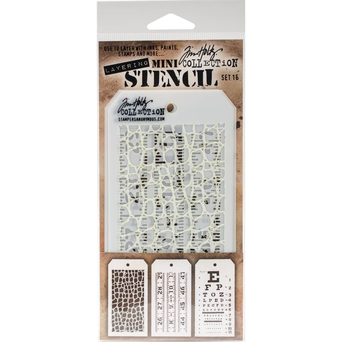 Stampers Anonymous Tim Holtz® Mini Layered Stencil Set #16