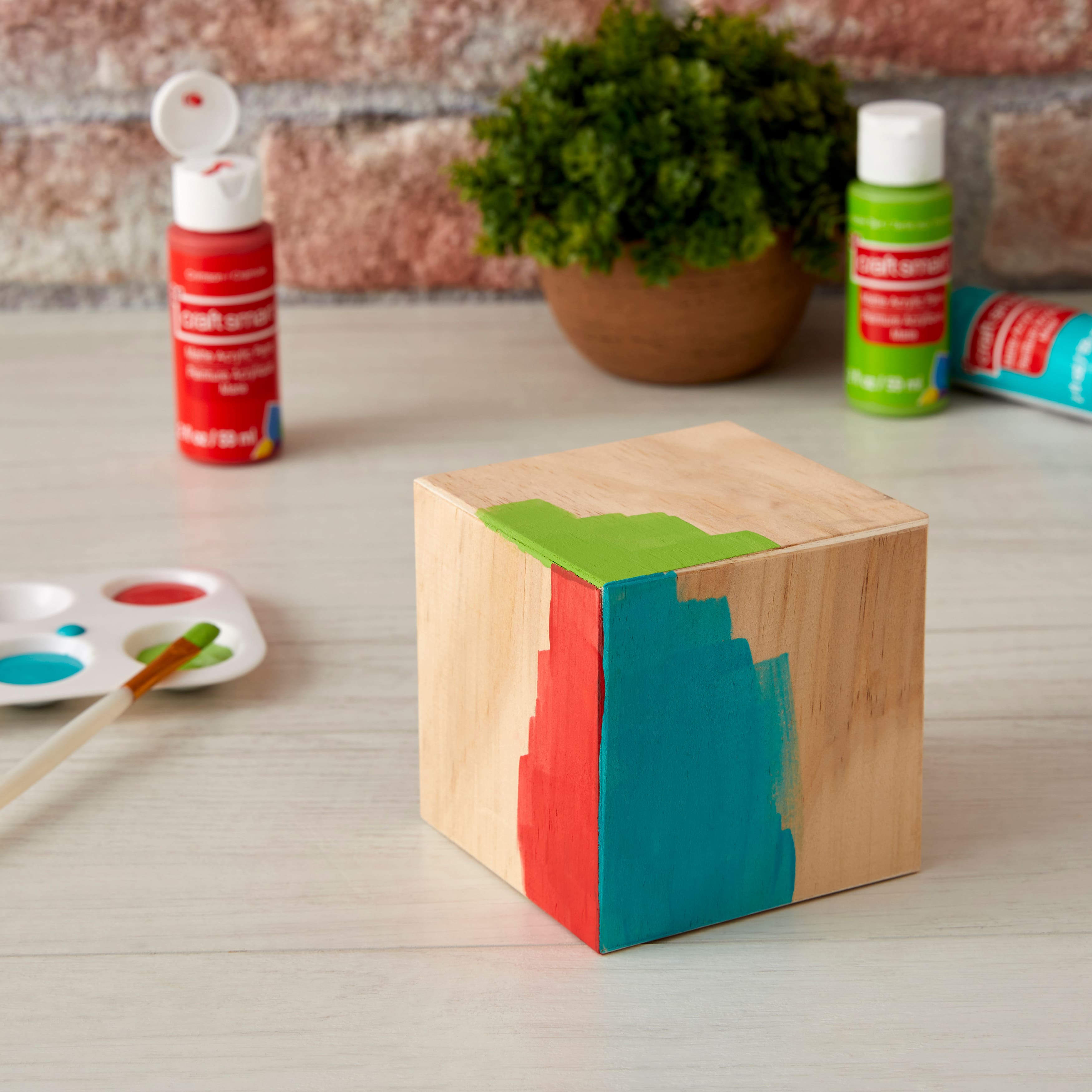 6 Pack: 3" Wood Square Block by Make Market®