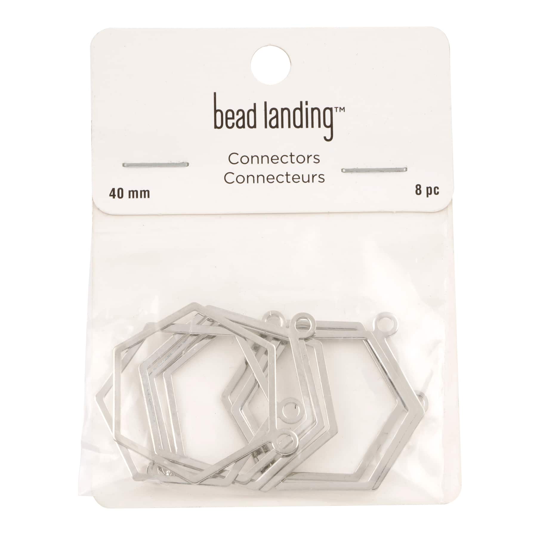 12 Packs: 8 ct. (96 total) Silver Hexagon Connectors by Bead Landing&#x2122;