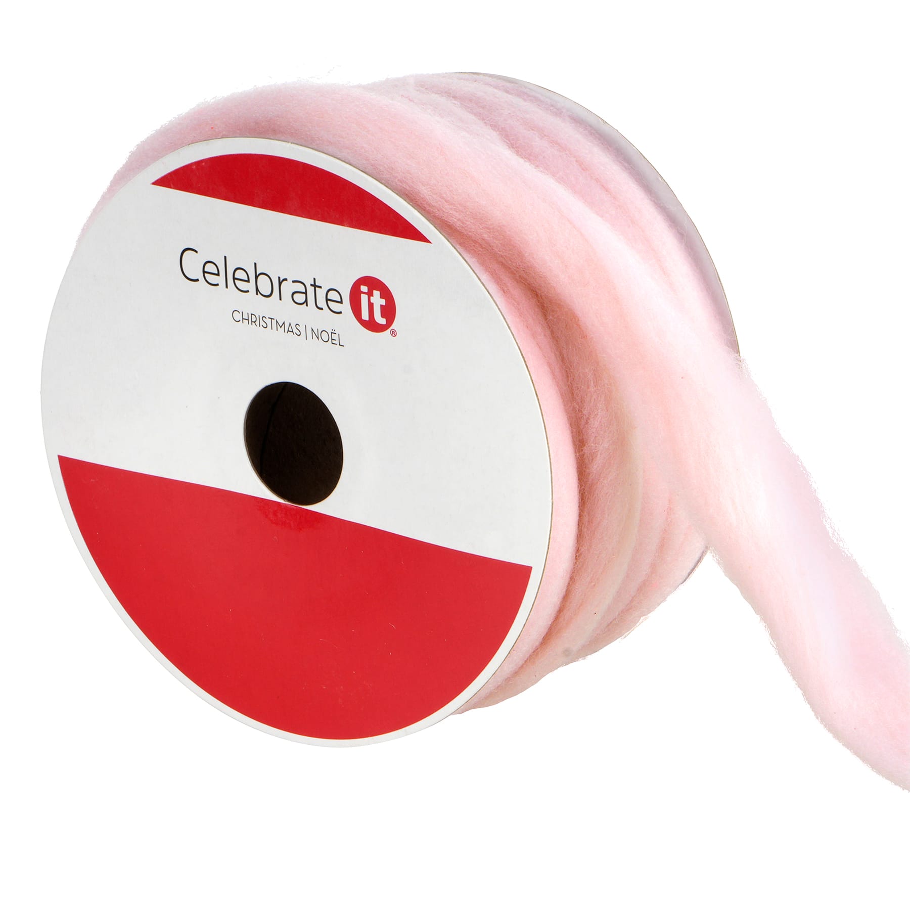 Ruban en velours ros&#xE9; de 6,35&#xA0;cm x 6,1&#xA0;m avec fil m&#xE9;tallique No&#xEB;l de Celebrate It