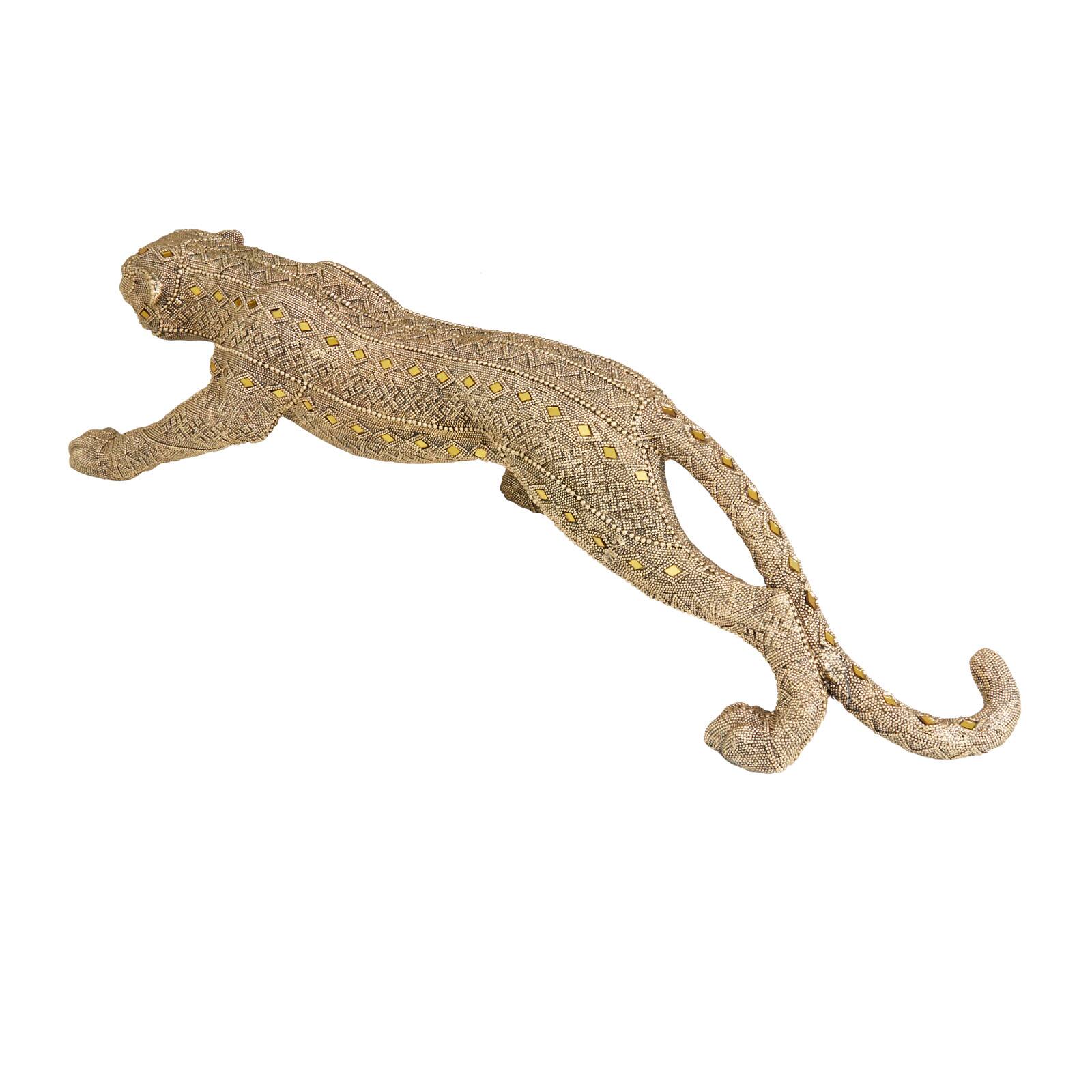 33" Gold Glam Leopard Sculpture