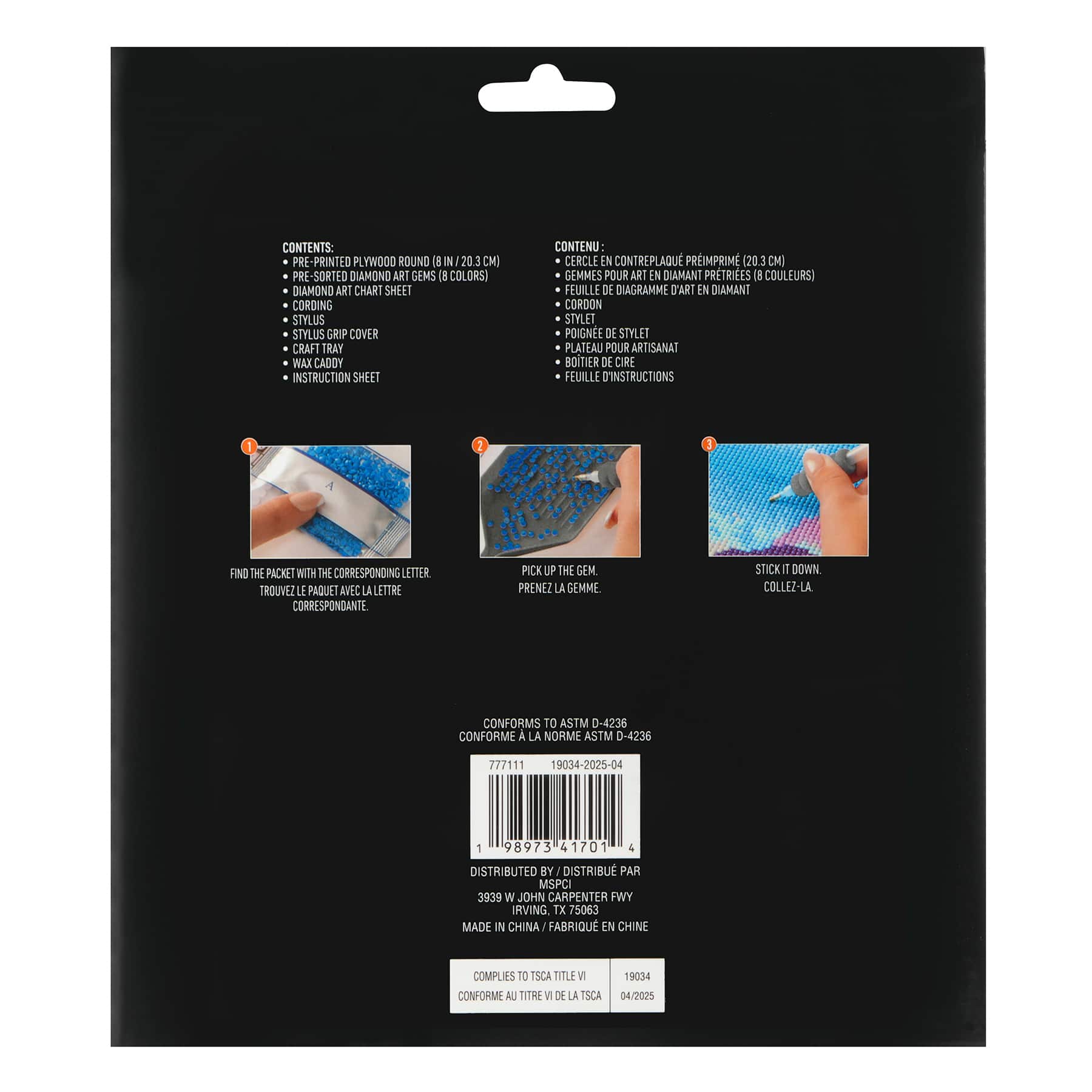 8" Glow-in-the-Dark Bats Round Wood Plaque Diamond Art Kit by Make Market®