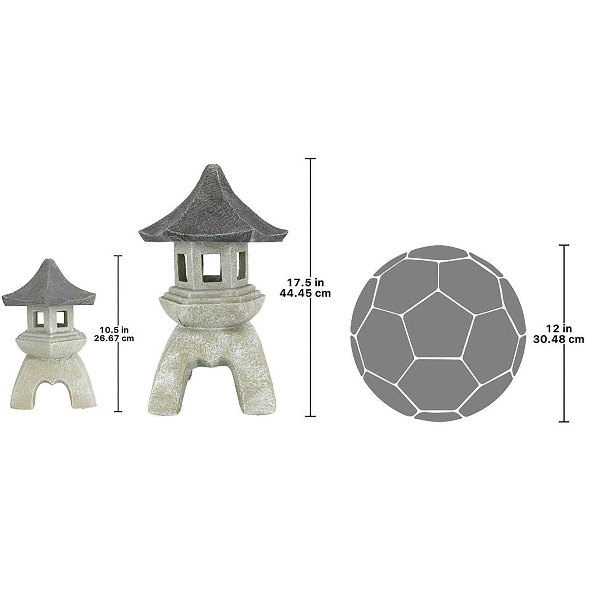 Design Toscano® Medium and Large Pagoda Lantern Sculpture Set