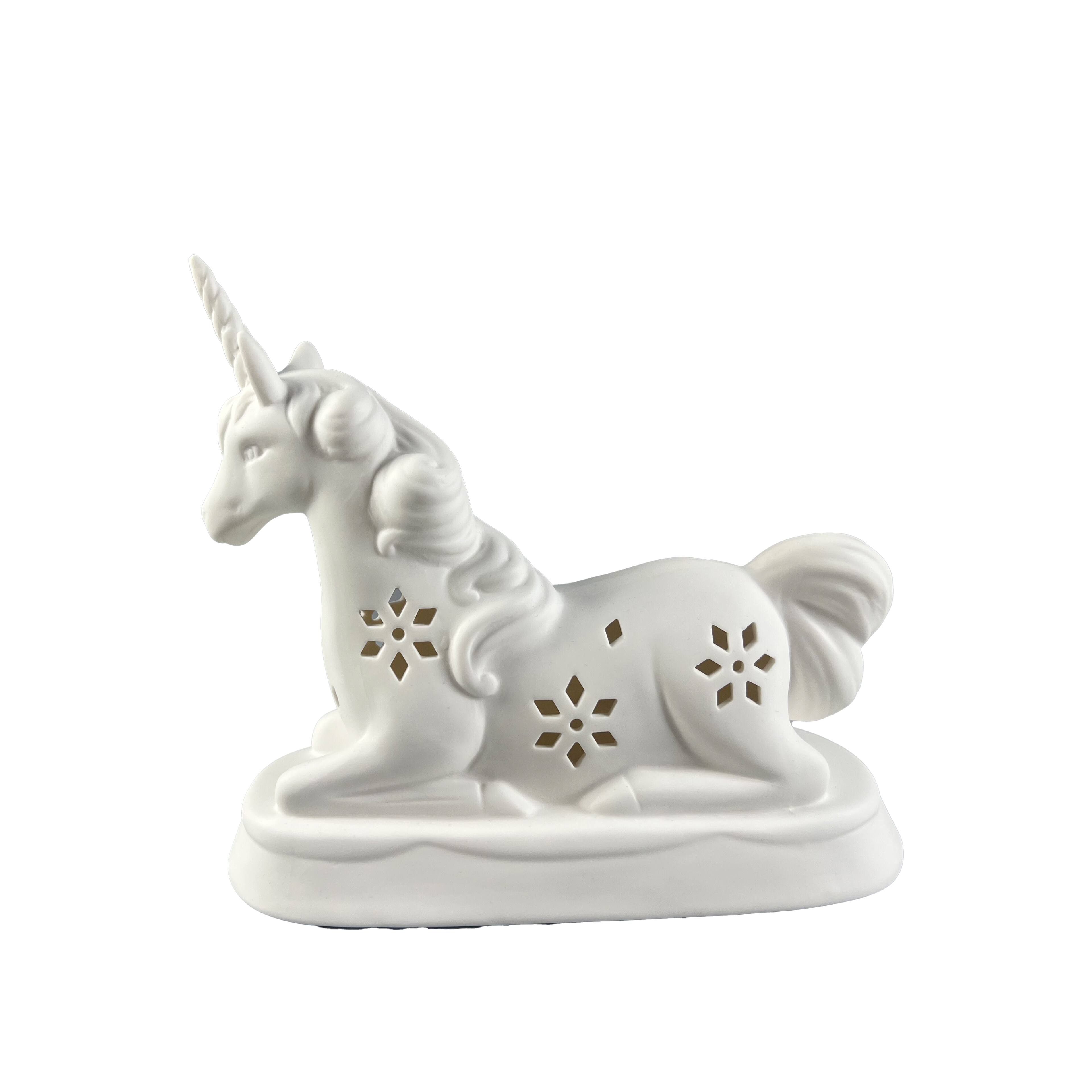 8.5&#x22; LED DIY Ceramic Unicorn D&#xE9;cor by Make Market&#xAE;
