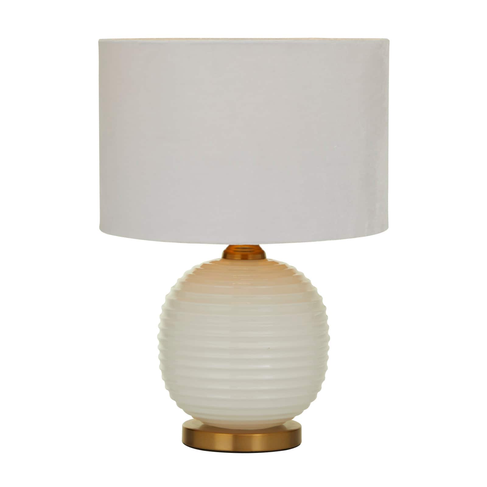 White Glass Modern Accent Lamp, 13&#x22; x 13&#x22; x 19&#x22;