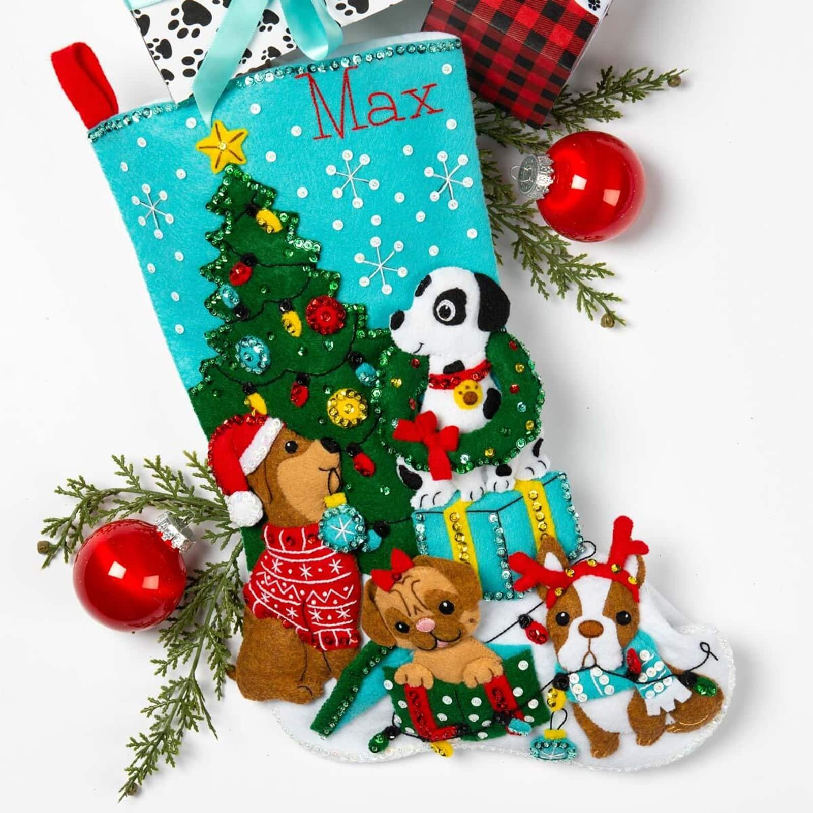 Bucilla&#xAE; Christmas Dogs Felt Stocking Kit