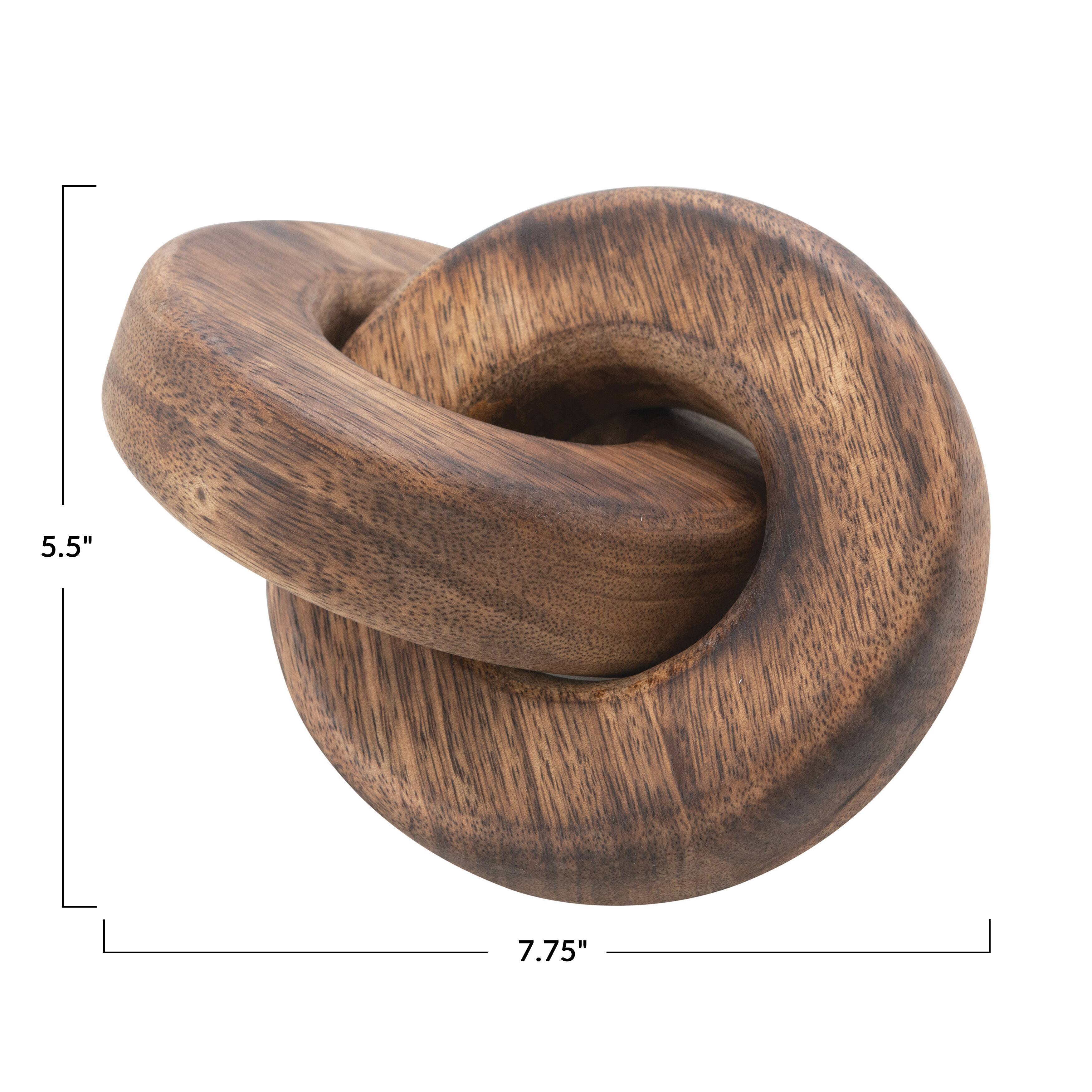 Hello Honey® 7" Burnt Finish Mango Wood Chain Link Décor