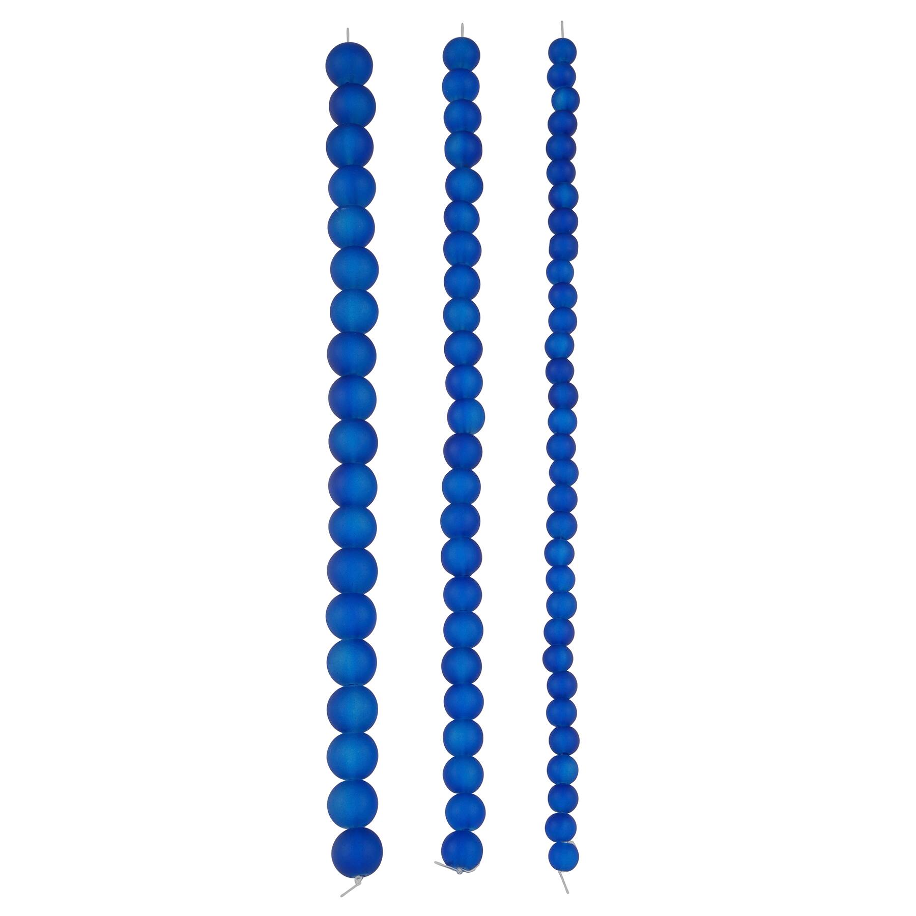 Blue Matte Glass Round Beads by Bead Landing&#x2122;