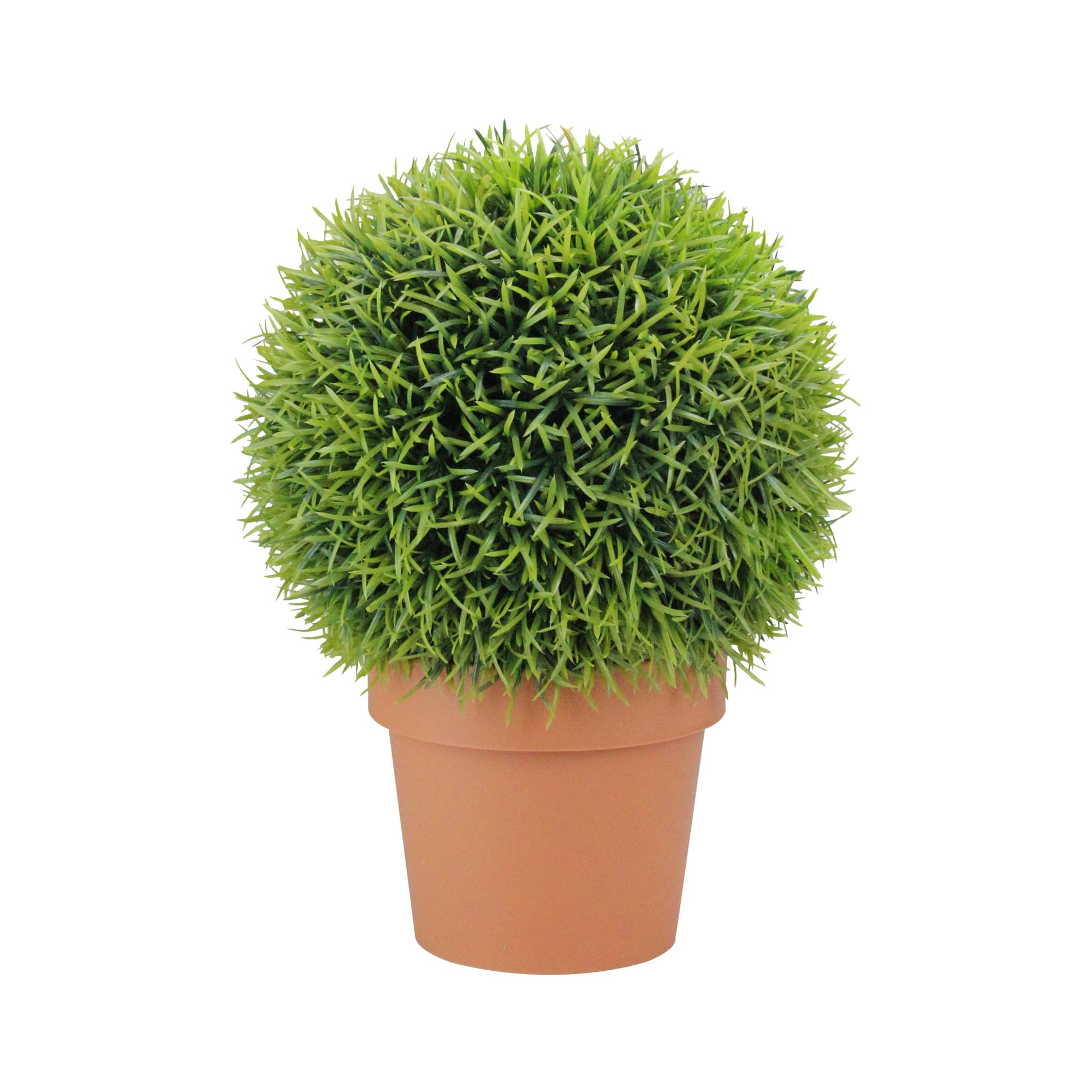 18&#x22; Potted Two-Tone Artificial Pine Ball Topiary