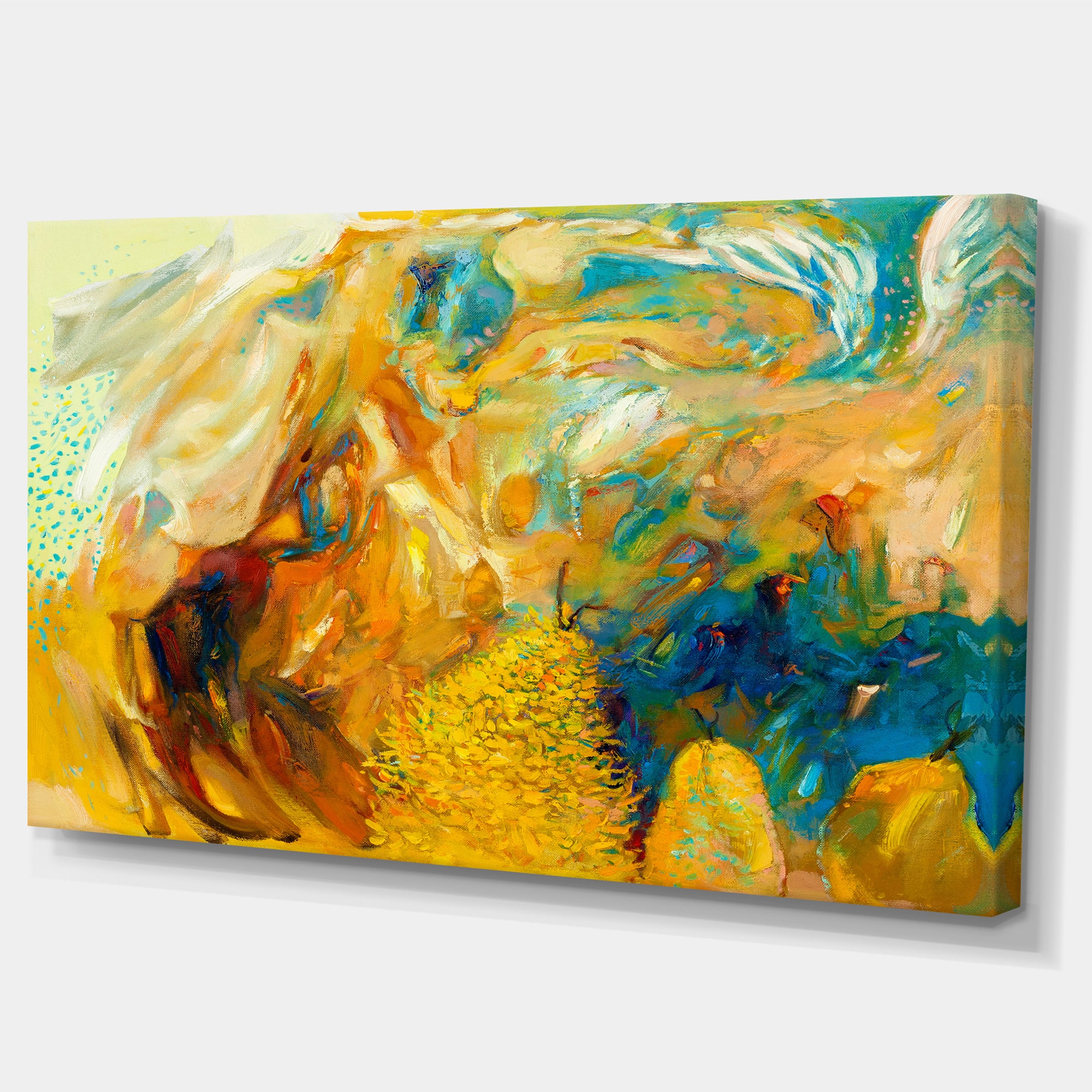 Designart - Abstract Yellow Collage - Large Abstract Canvas Print