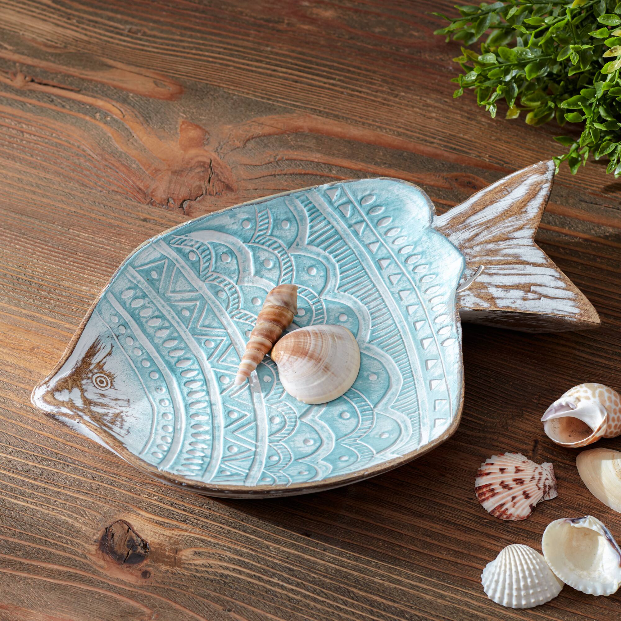 11.5&#x22; Geometric Etched Fish Bowl