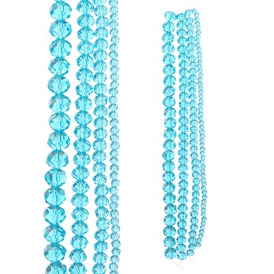 Turquoise Faceted Glass Rondelle Beads by Bead Landing™ image