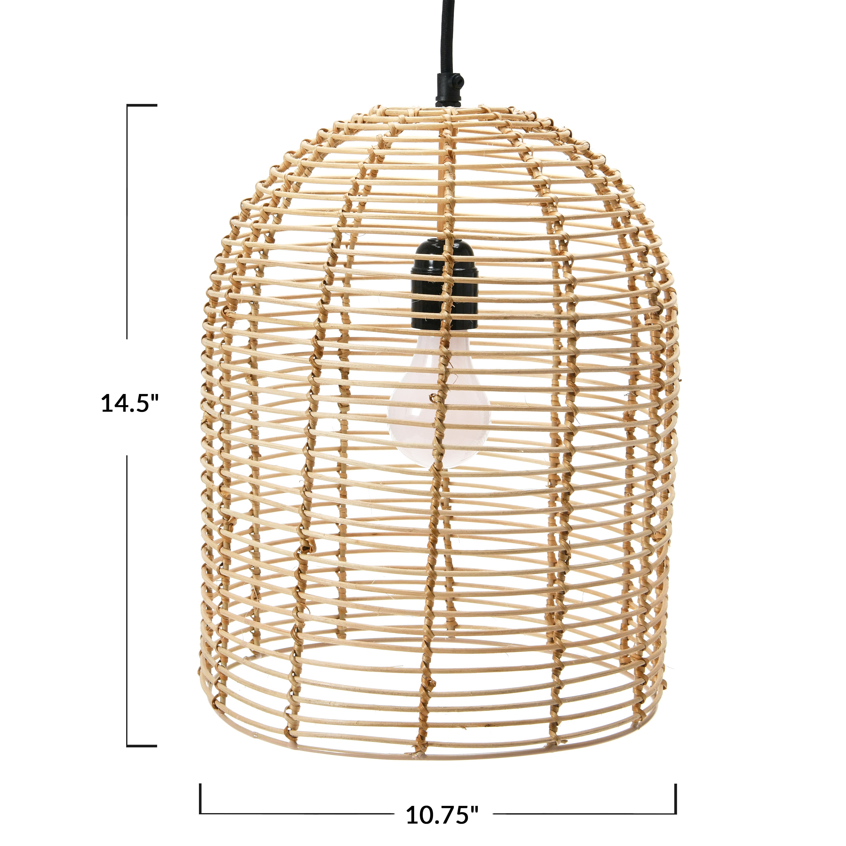 Modern Boho Handwoven Rattan Pendant Light