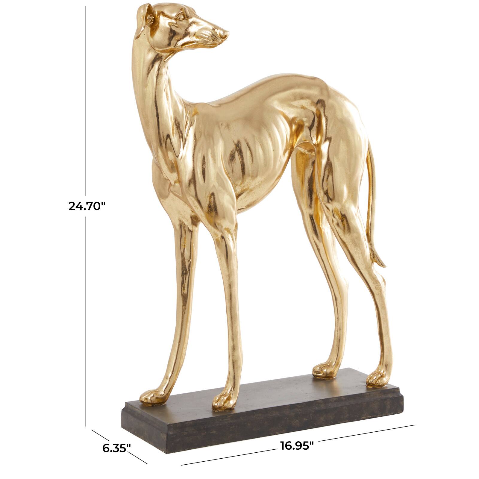 25&#x22; The Novogratz Gold Greyhound Dog Sculpture
