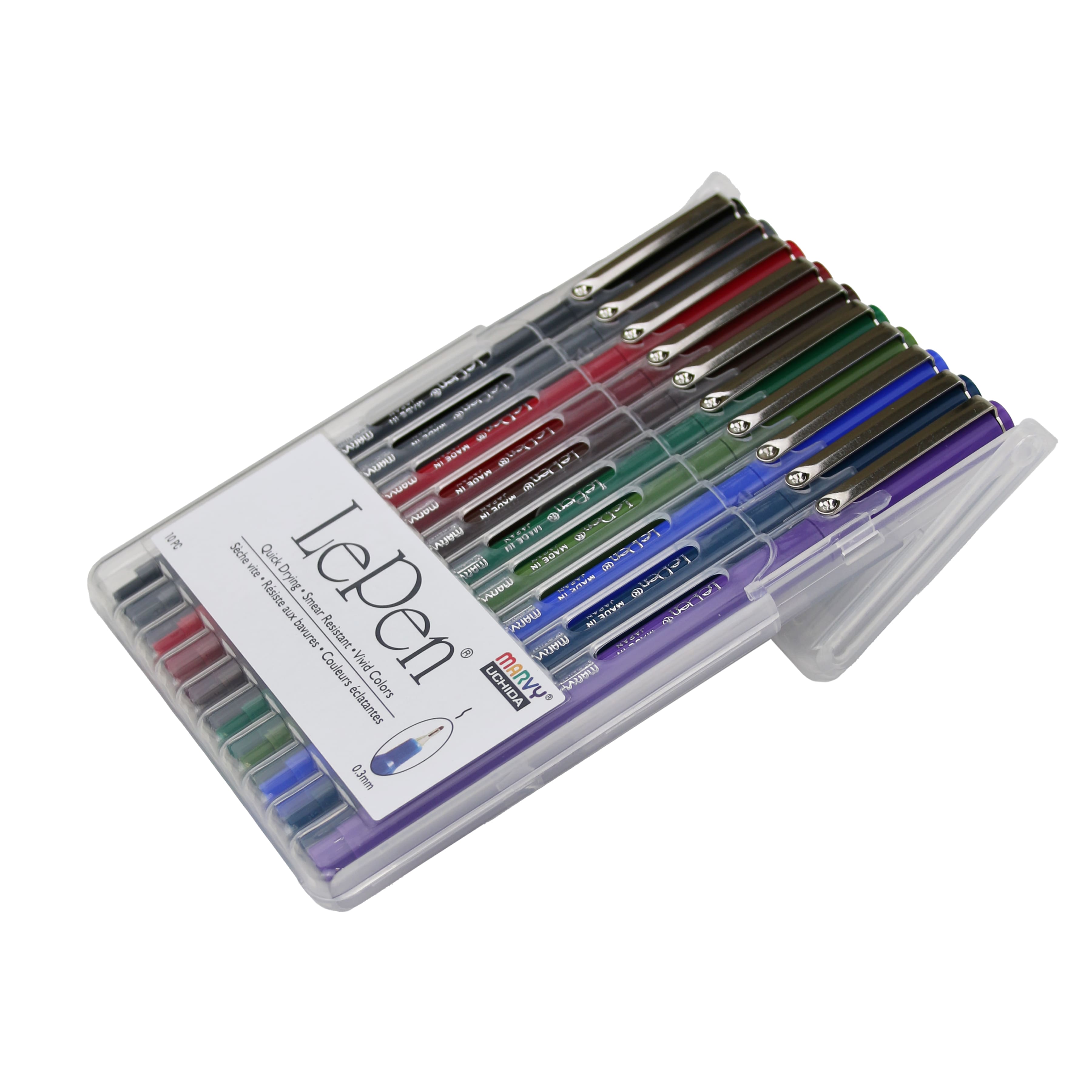 Marvy&#xAE; Uchida LePen&#xAE; Extra Fine 10 Color Dark Pen Set