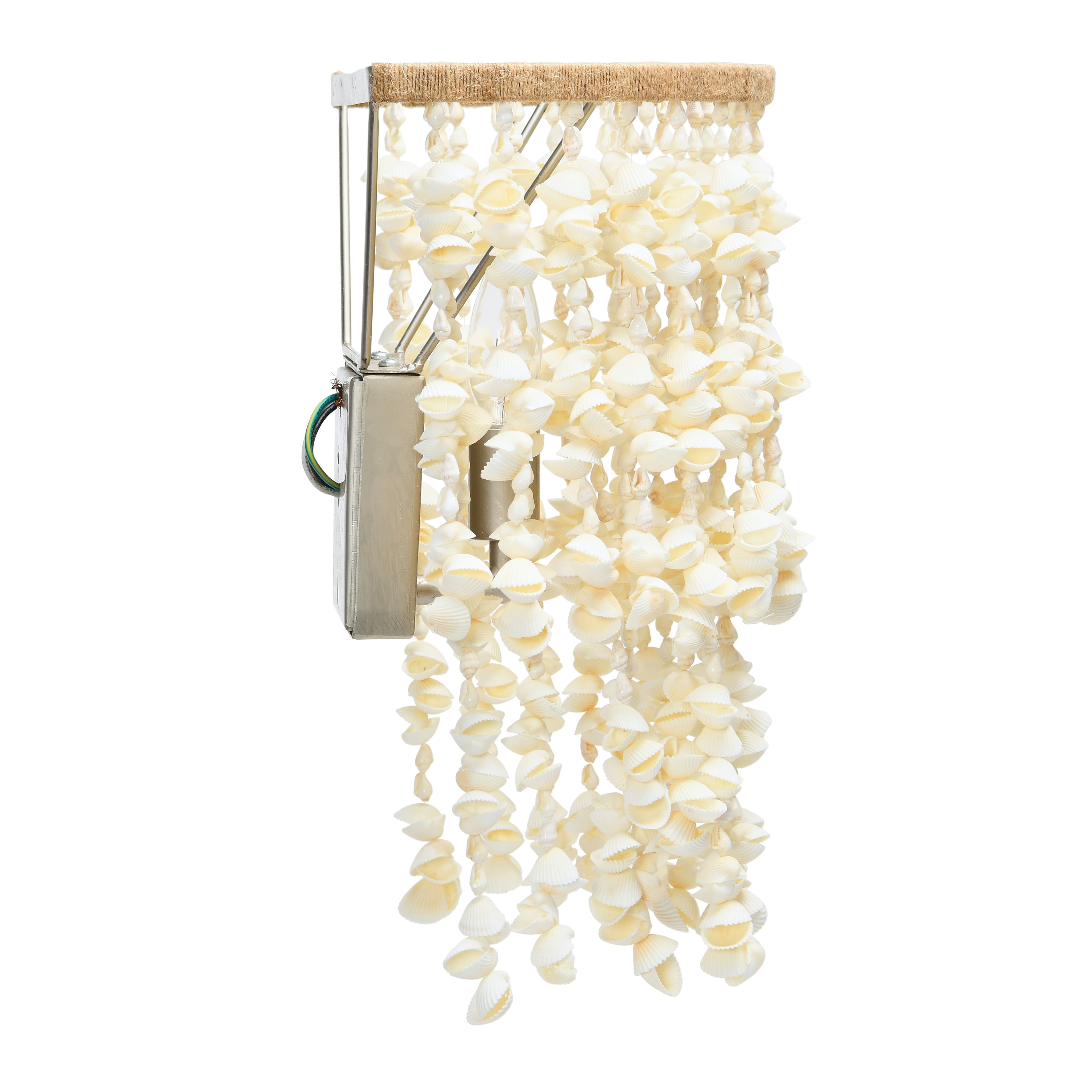 Hello Honey® 10" Round Metal and Shell Wall Sconce