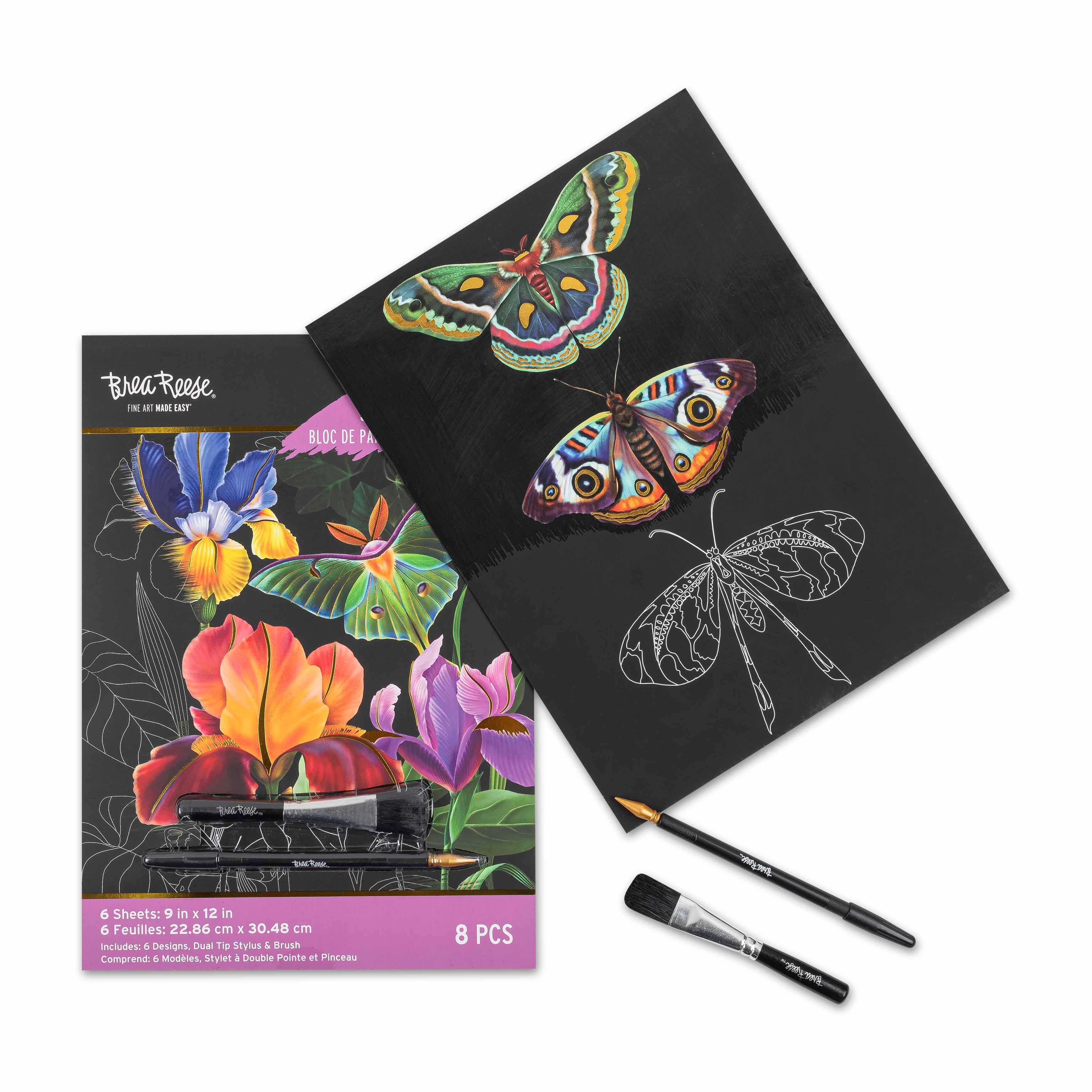 Brea Reese&#x2122; 9&#x22; x 12&#x22; Summer Nightlife Scratch Art Paper Pad