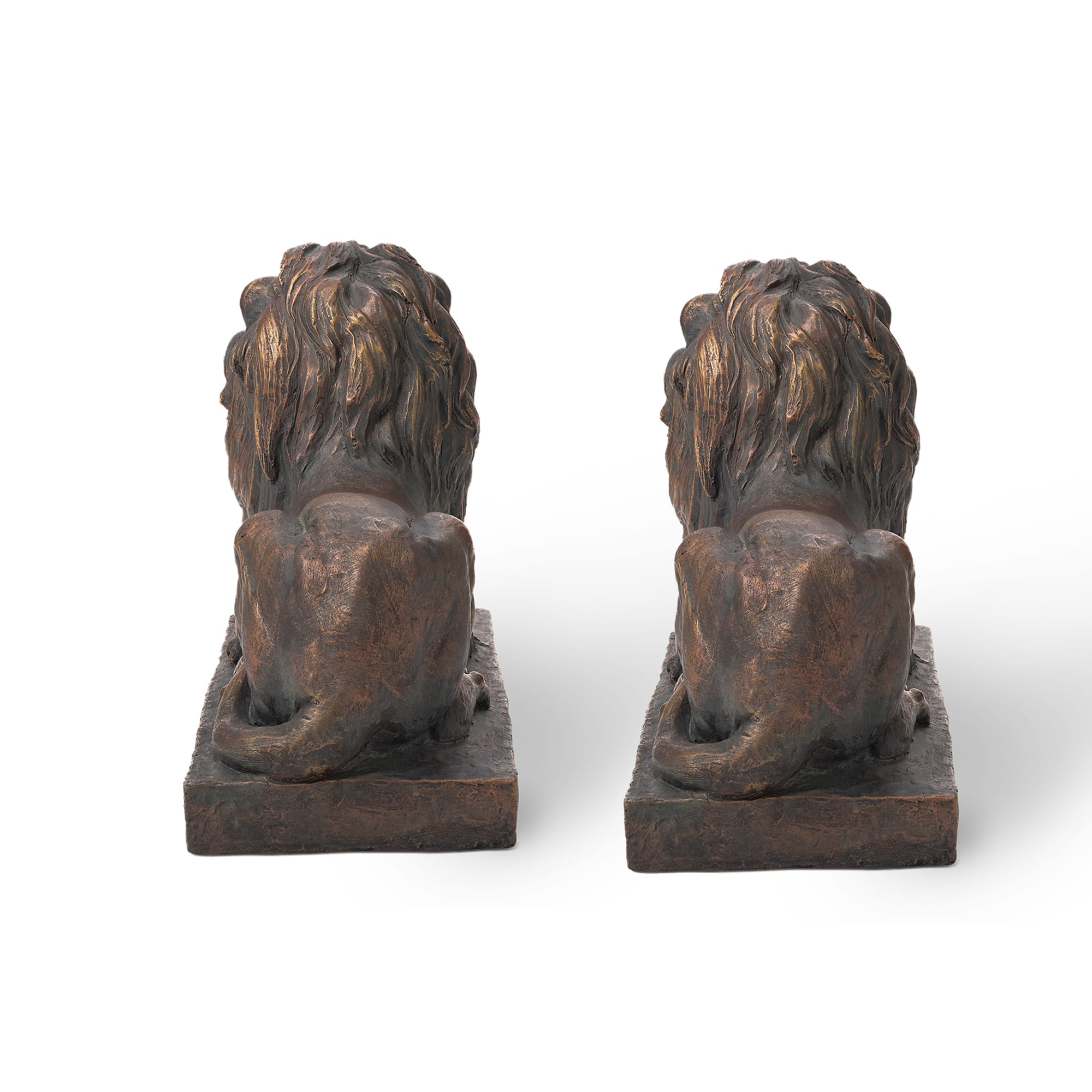 Glitzhome&#xAE; 22&#x22; Lying Lion Garden Statue Set