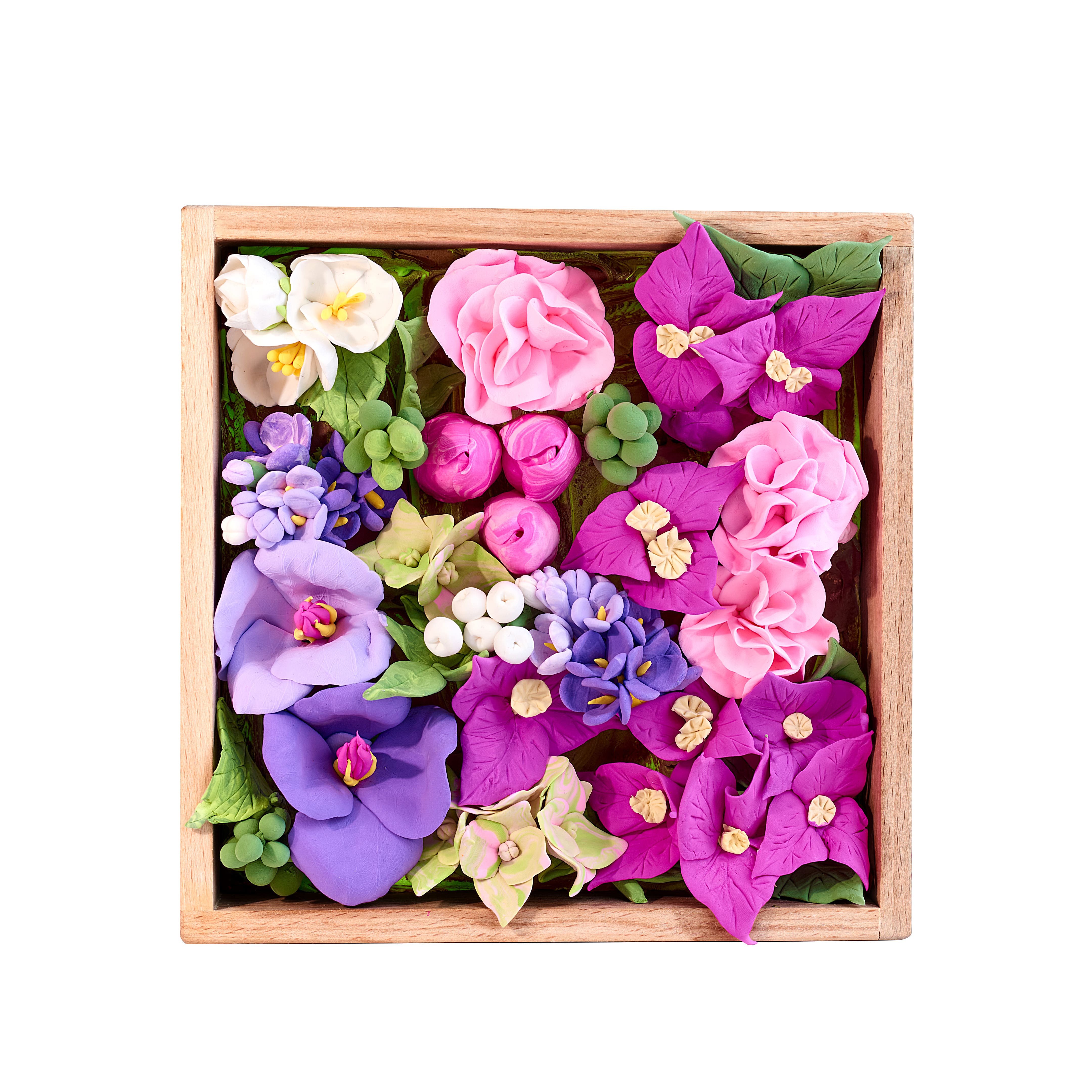 OKTO DIY Wood &#x26; Craft Inspiration Flowers Clay Kit