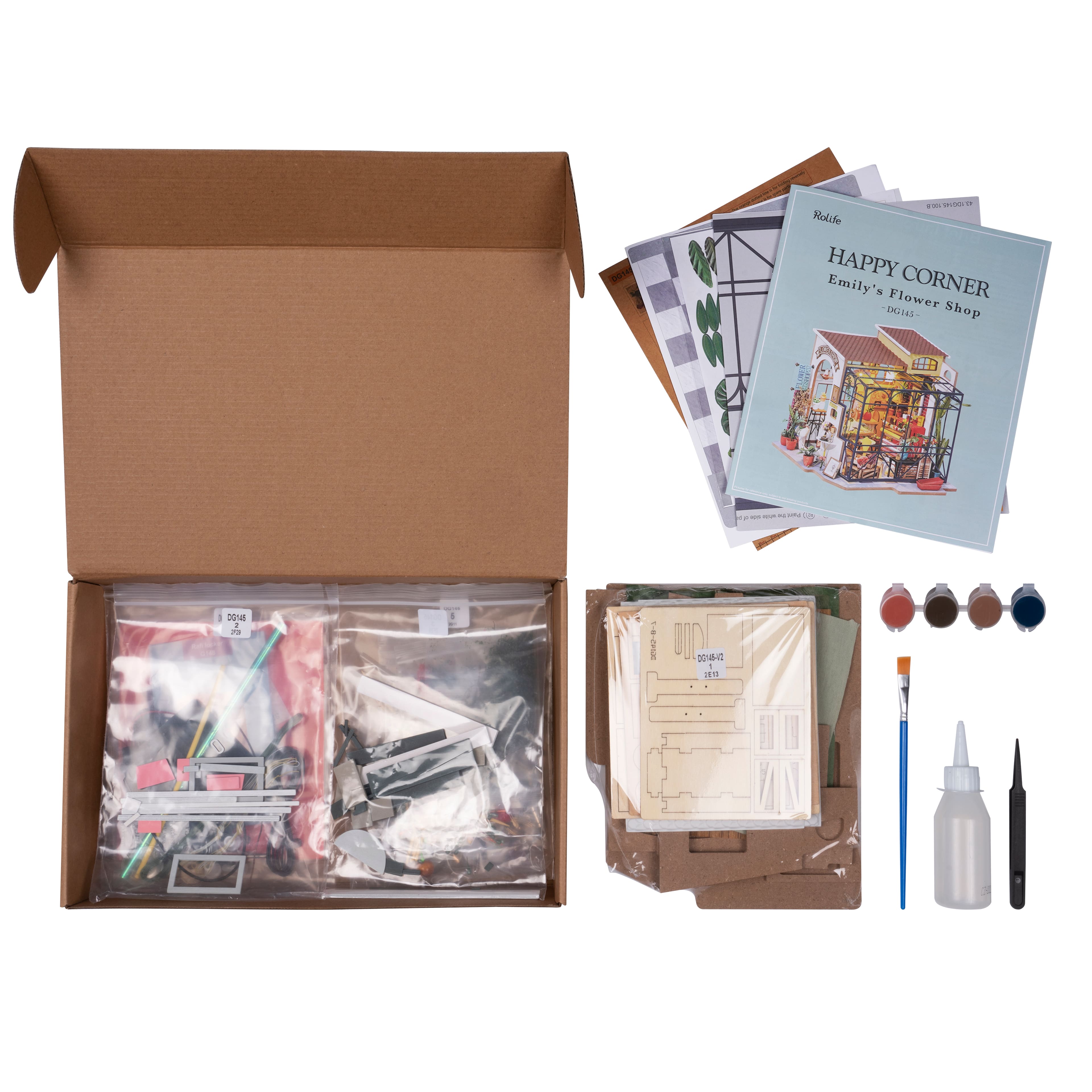 Rolife Happy Corner Emily&#x27;s Flower Shop DIY Miniature Kit