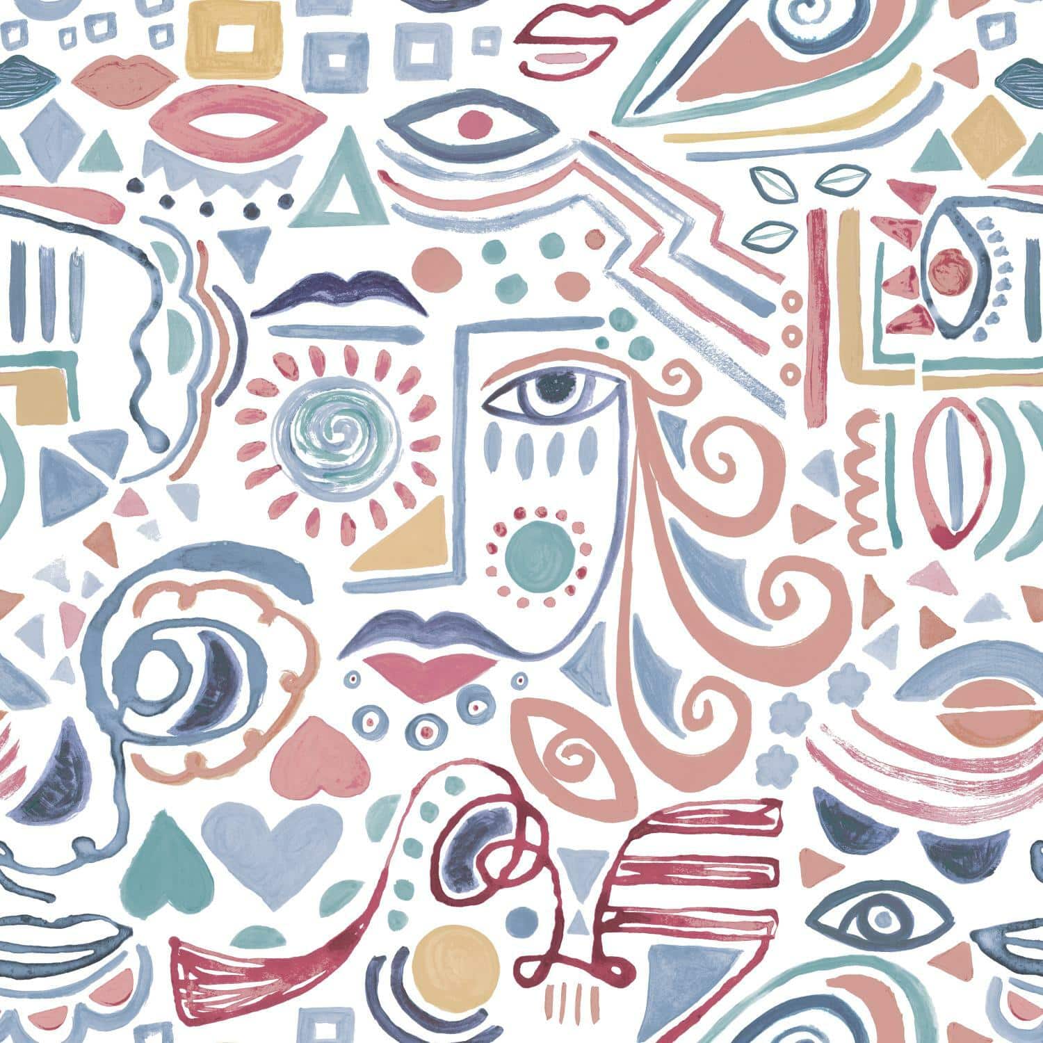 RoomMates Mod Faces Peel & Stick Wallpaper