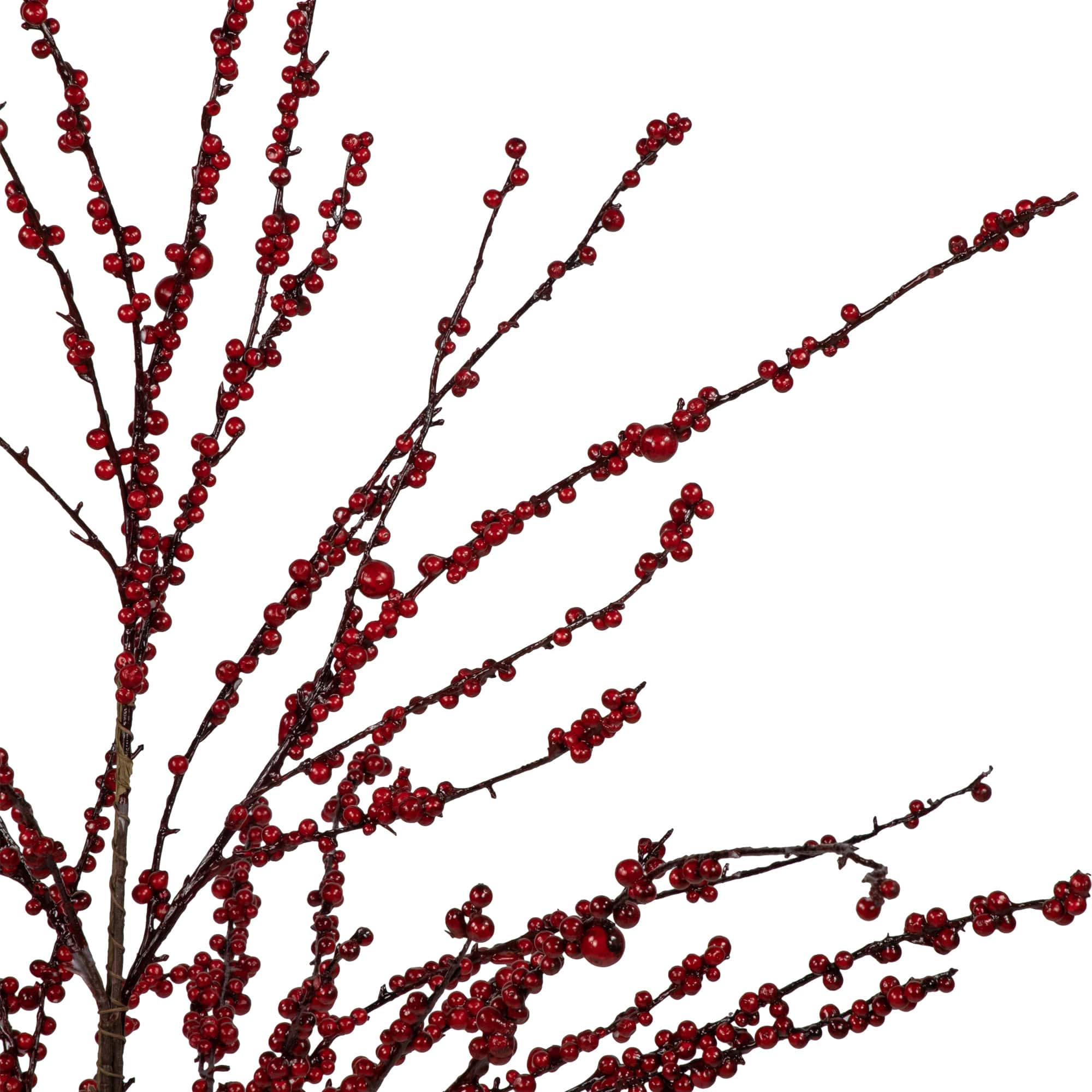 4ft. Unlit Red Berry Artificial Twig Christmas Tree with Square Stand