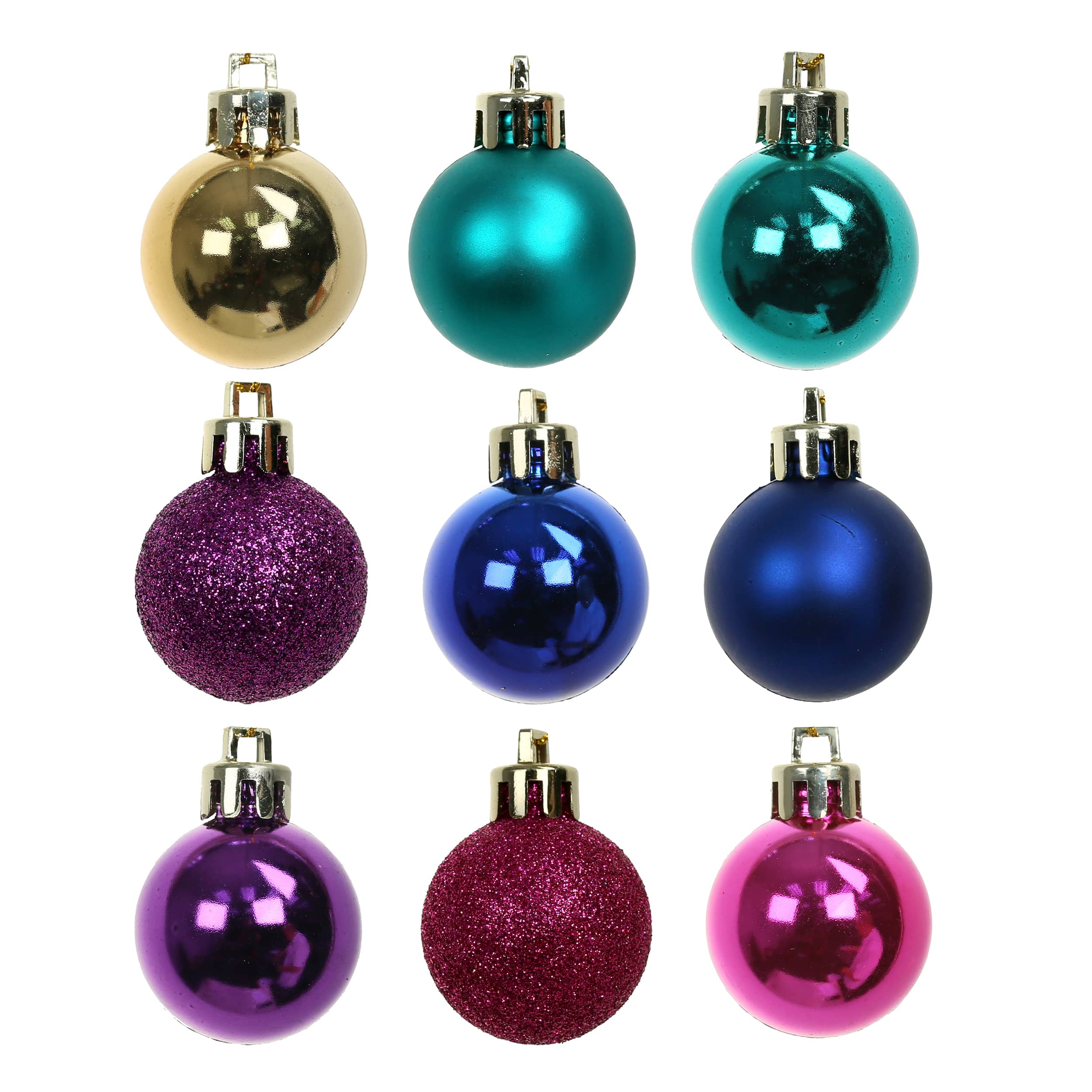 34 Pack 1" Jewel Tone Plastic Ball Ornaments by Ashland®