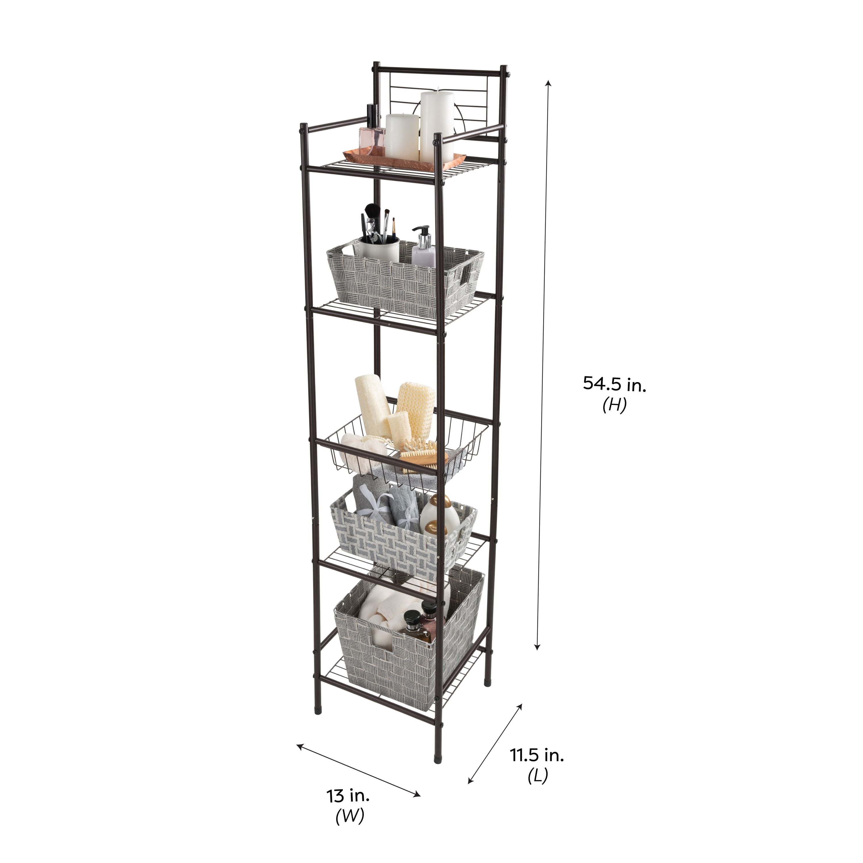 Bath Bliss Oil-Rubbed Bronze 5-Tier Storage Shelf