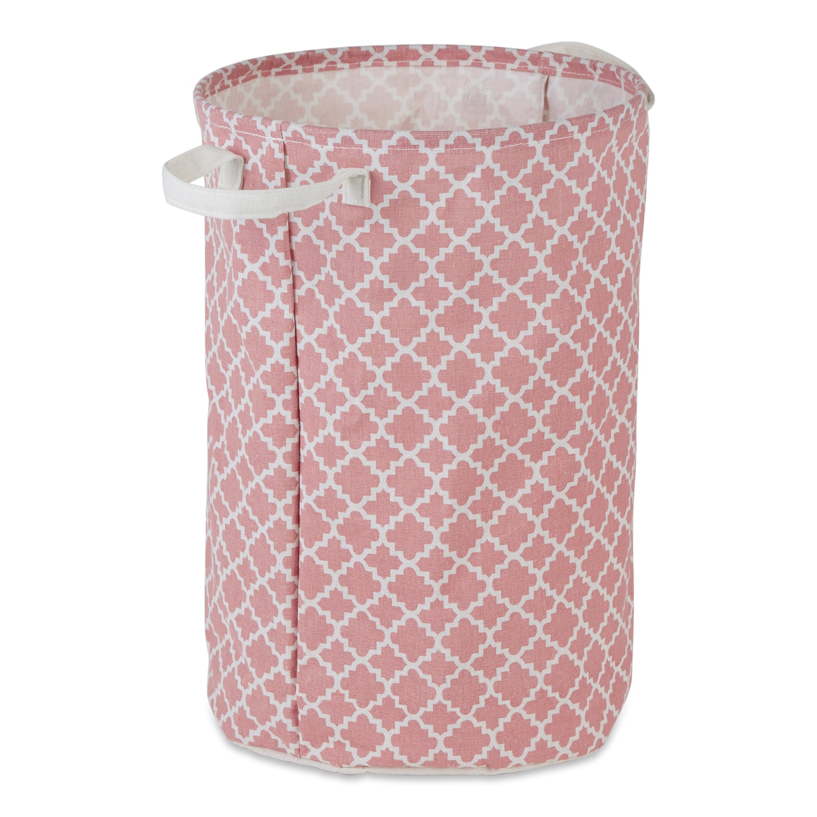 DII® Round Lattice PE-Coated Cotton Polyester Laundry Hamper