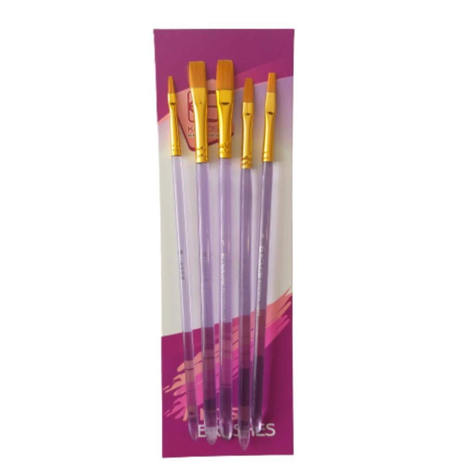 Kolos 5 Pieces Synthetic Flat Paint Brushes Set 7009