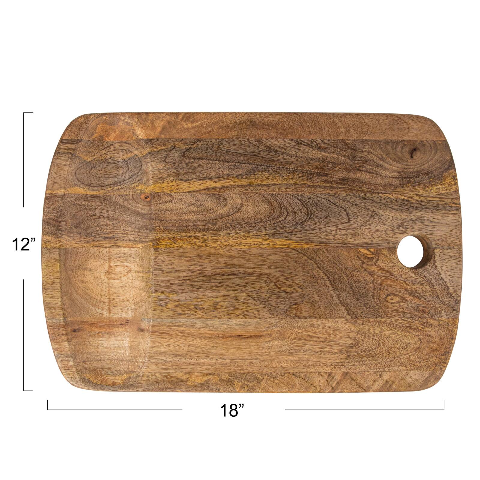 Hello Honey® 18" Natural Culinary Craftsman Mango Wood Cheese & Cutting Board