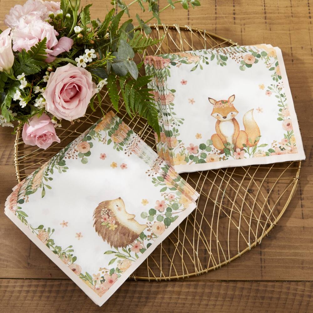 Kate Aspen® Pink Woodland Baby Napkins, 30ct.
