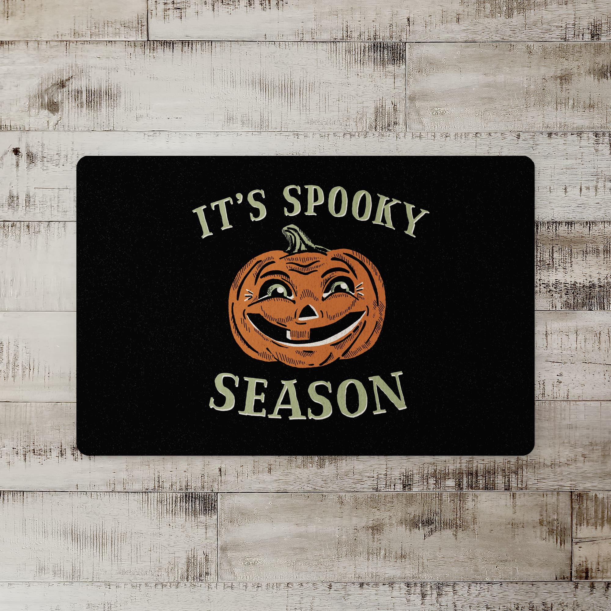 Retro Pumpkin Spooky Season Floor Mat