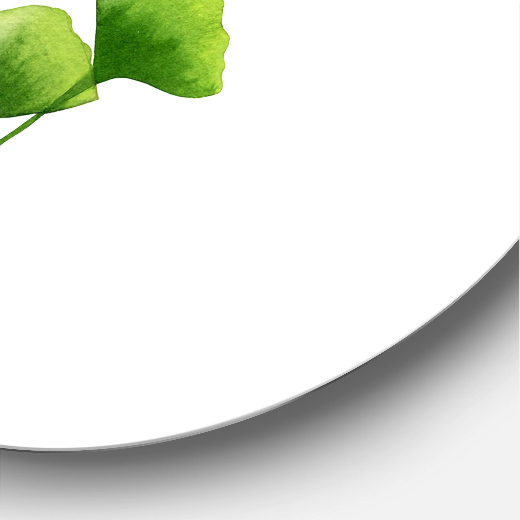 Designart - Green Field Plant Foliage - Farmhouse Metal Circle Wall Art