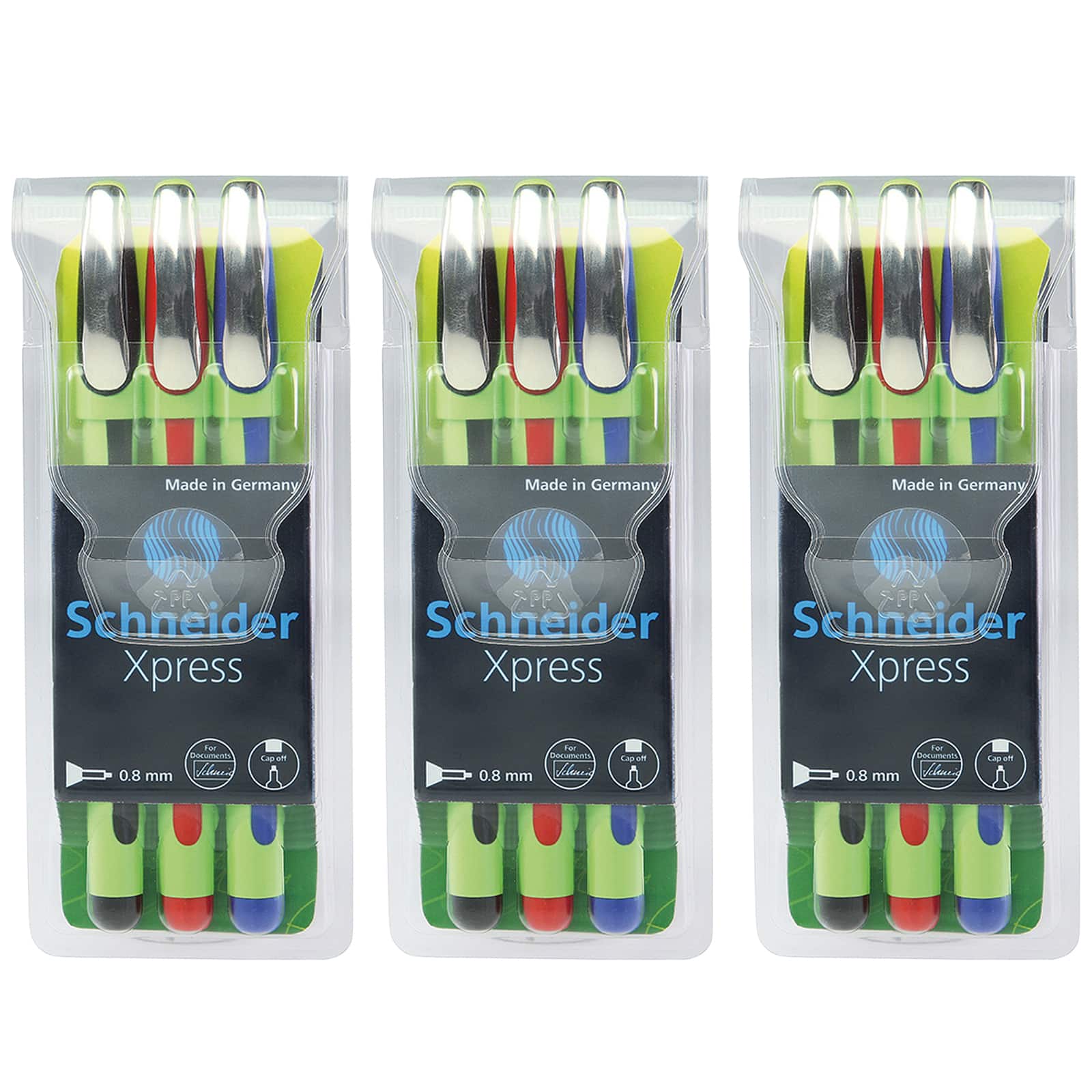 Schneider® Xpress 0.8mm Fiber Tip Fineliner Pen Set, 3ct.
