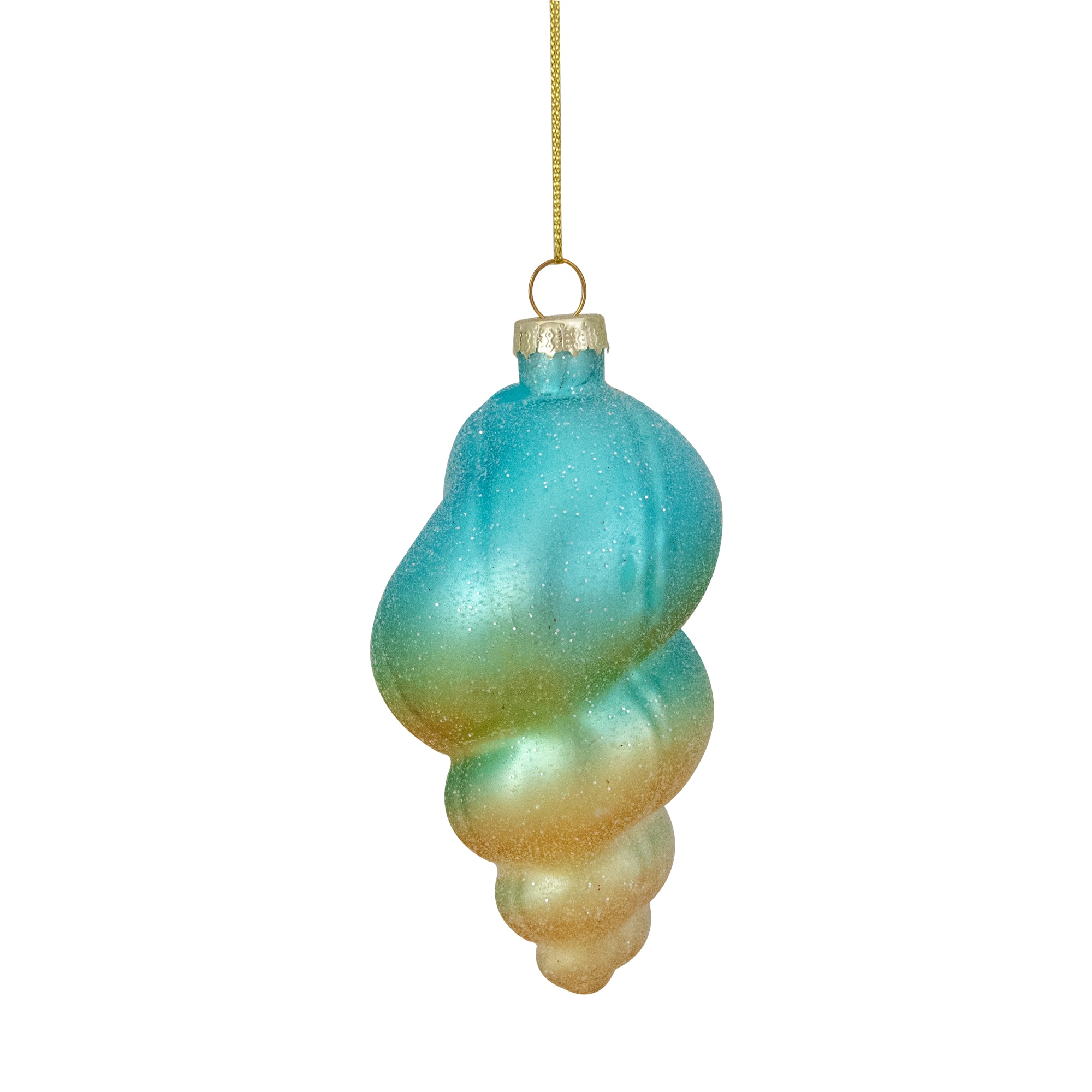 Blue & Pink Glass Seashell Ornament