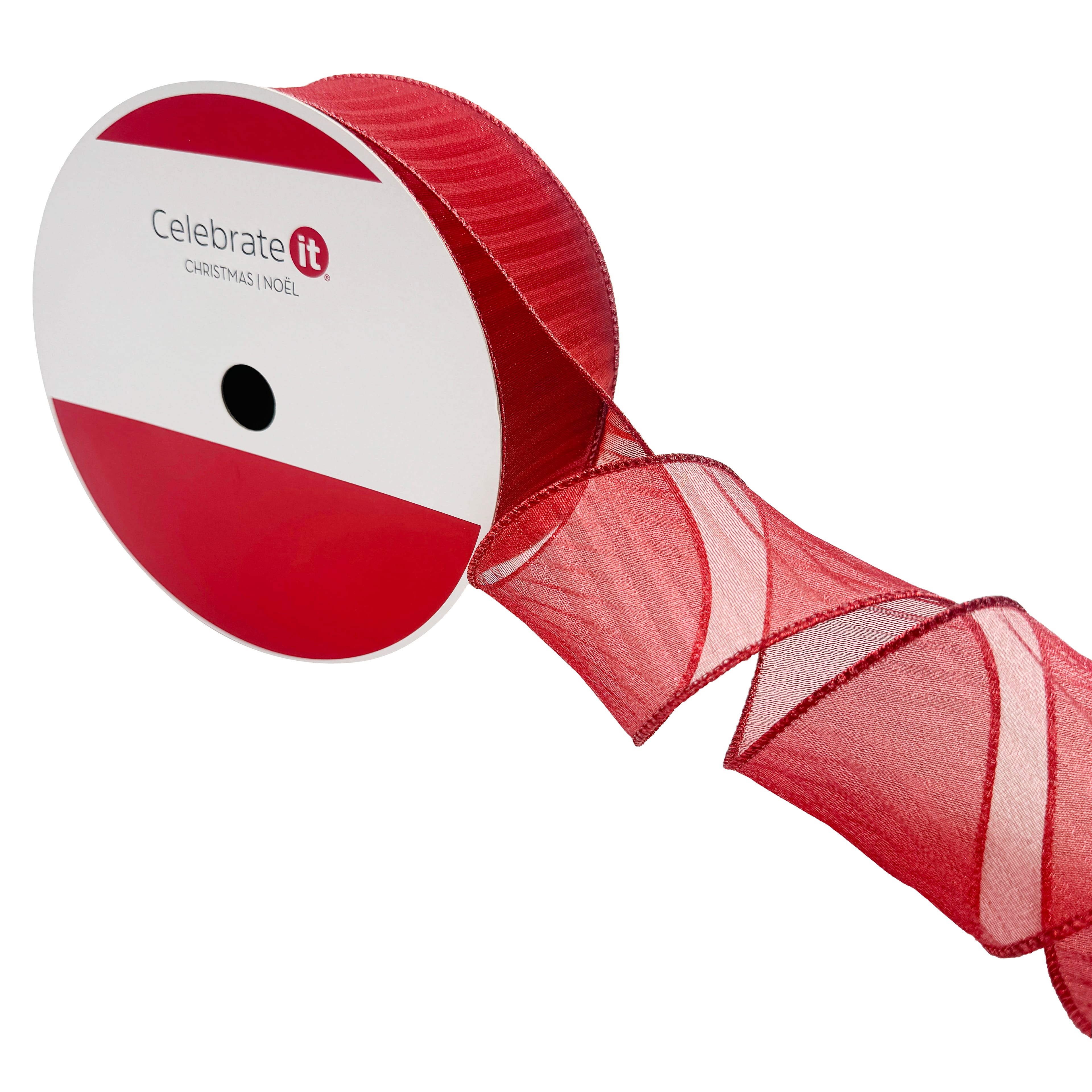 2.5&#x22; x 80ft. Red Wired Spiral Jumbo Ribbon by Celebrate It&#xAE;