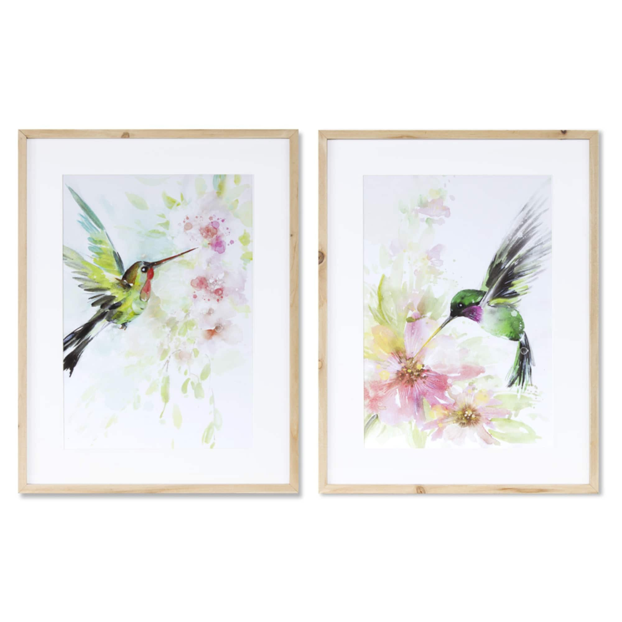 15.25&#x22; x 19.75&#x22; Hummingbird Watercolor Wall Accent Set