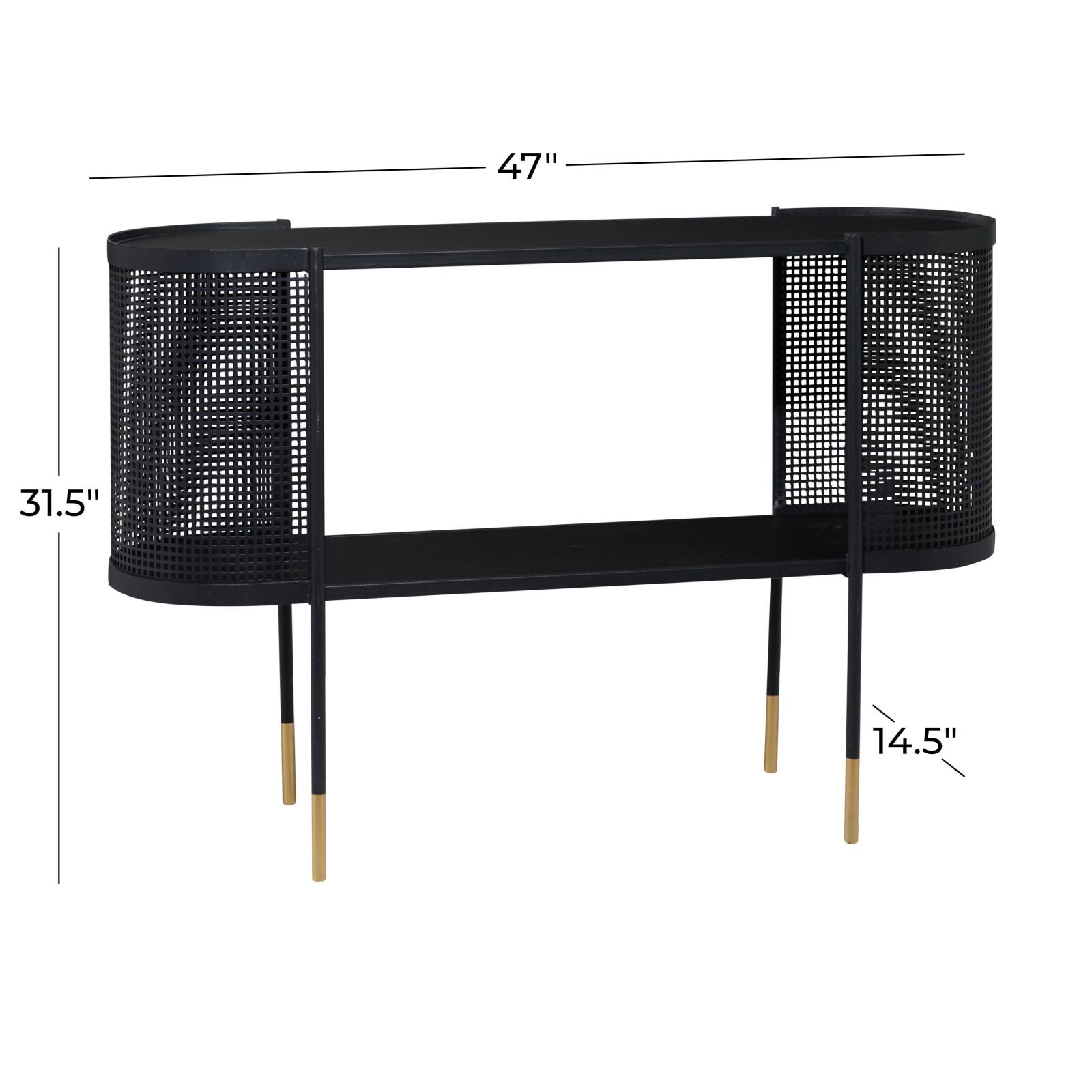 Black Contemporary Metal Console Table, 32&#x22; x 47&#x22;