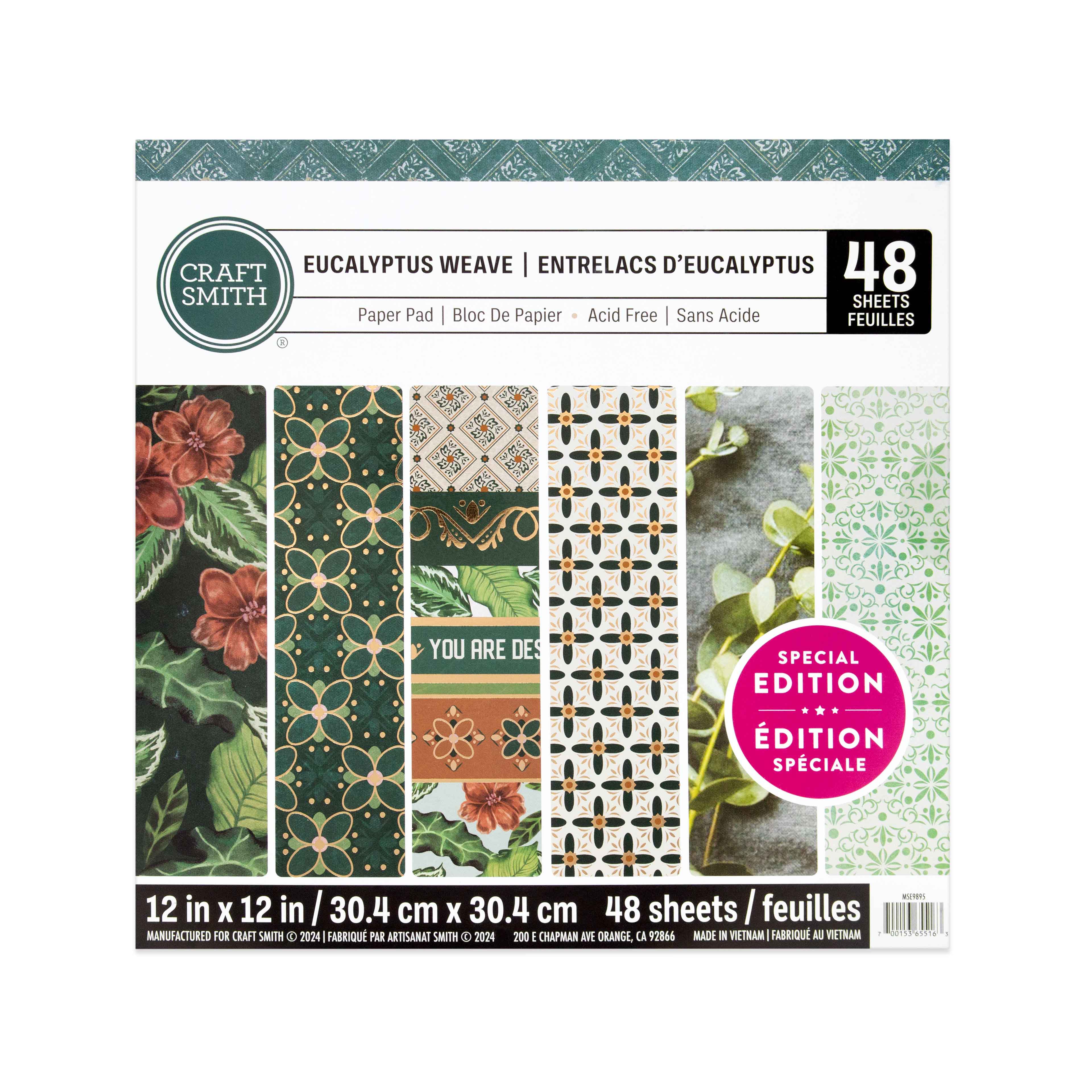 Craft Smith 12&#x22; x 12&#x22; Eucalyptus Weave Paper Pad