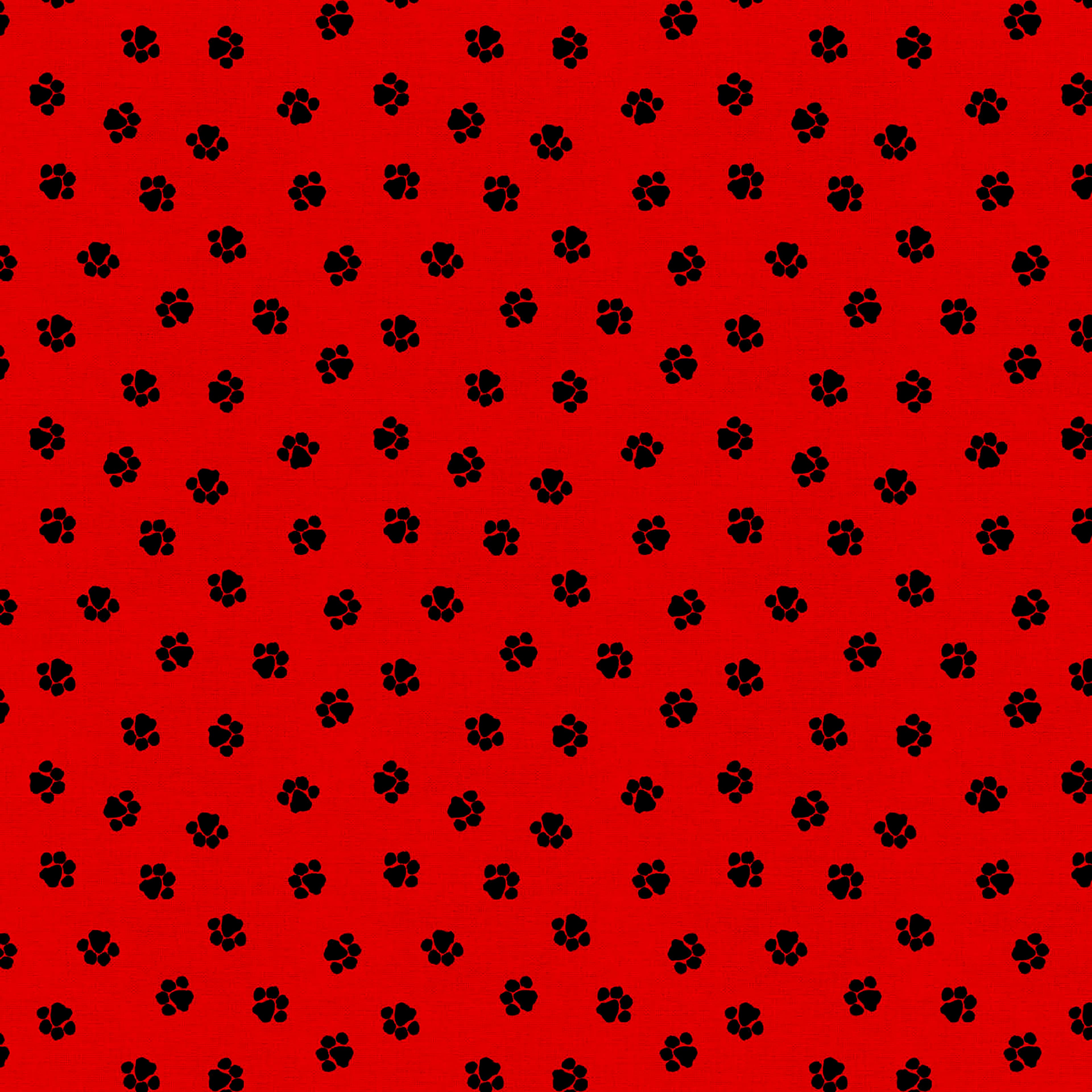 Fabric Editions Red Paw Print Cotton Fabric