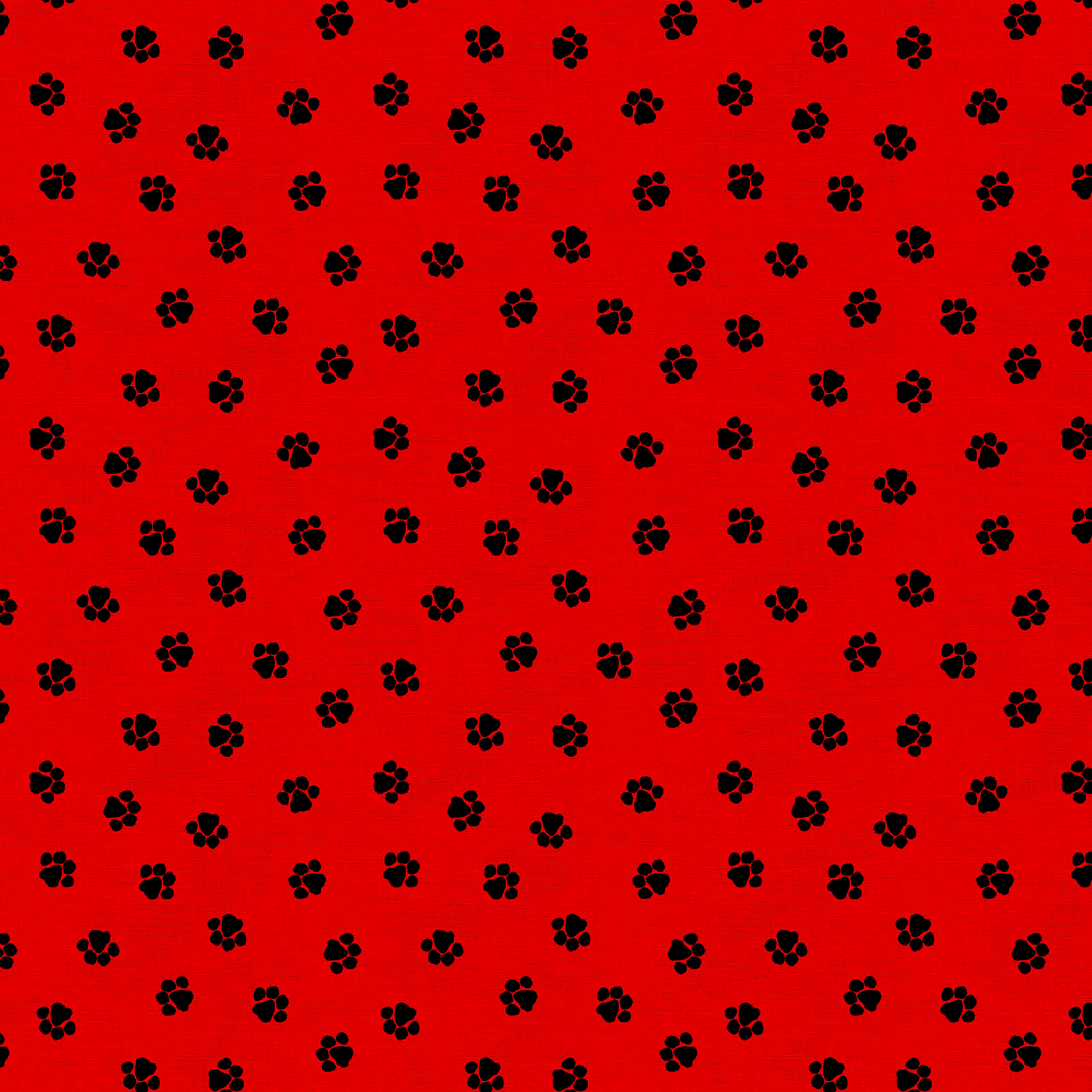 Fabric Editions Red Paw Print Cotton Fabric
