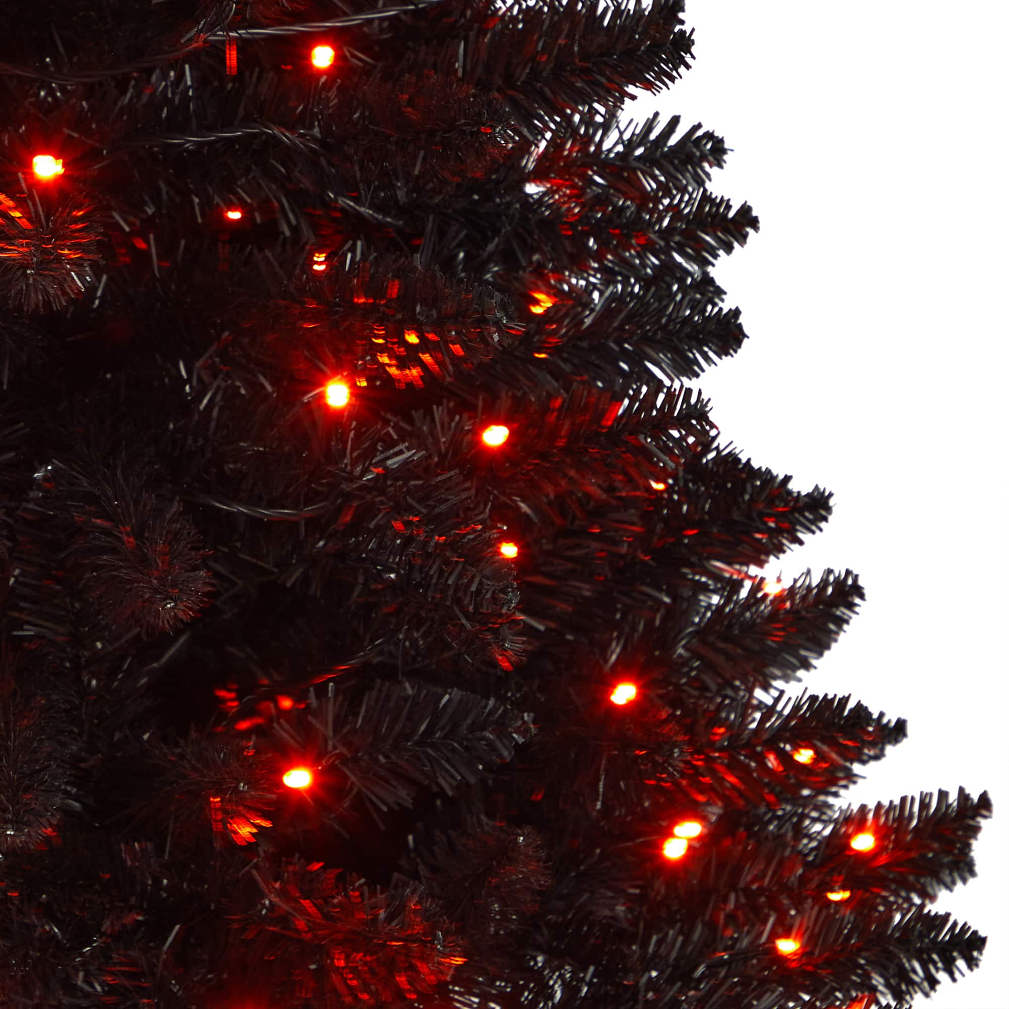 4ft. Black Artificial Halloween Tree in Urn, Orange LED Lights